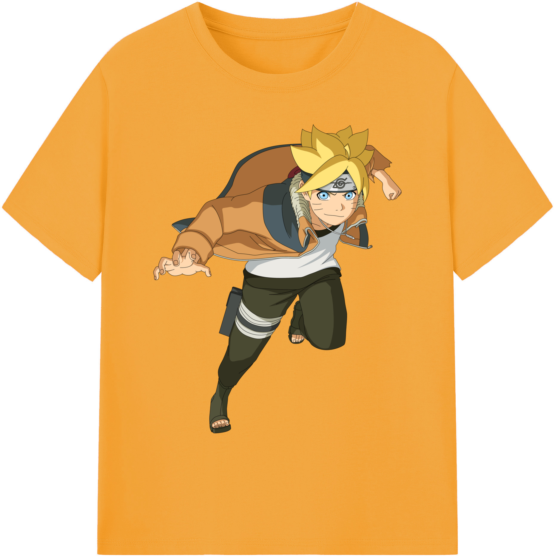 （画像用） NARUTO -ナルト- うずまき ナルト Uzumaki Naruto 綿100％ メンズ半袖Tシャツ｜肌触りやわらか＆通気性