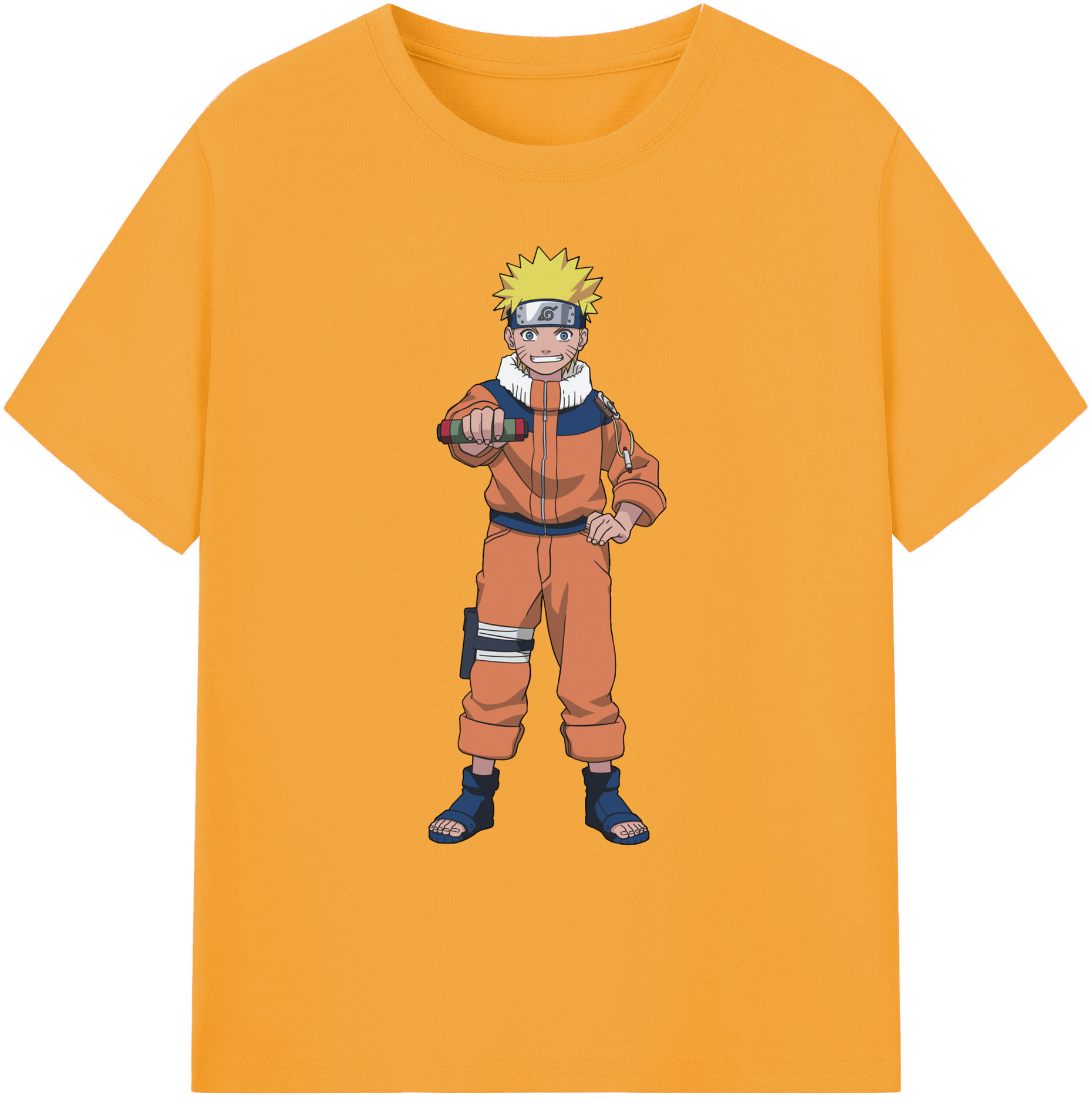 （画像用） NARUTO -ナルト- うずまき ナルト Uzumaki Naruto 綿100％ メンズ半袖Tシャツ｜肌触りやわらか＆通気性