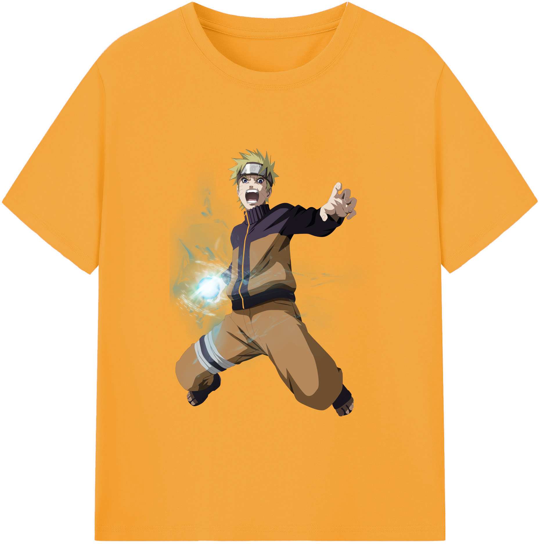 （画像用） NARUTO -ナルト- うずまき ナルト Uzumaki Naruto 綿100％ メンズ半袖Tシャツ｜肌触りやわらか＆通気性