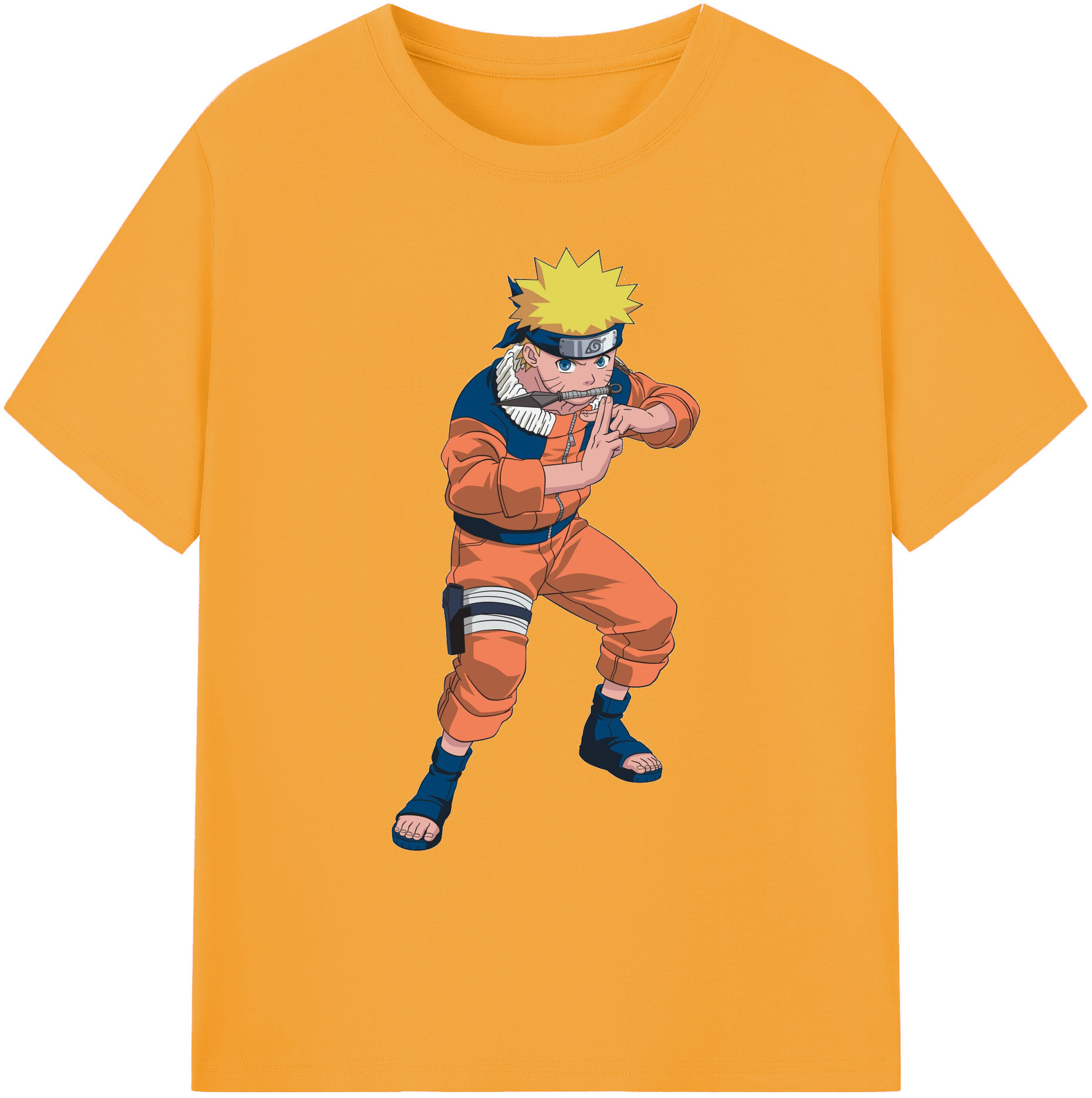 （画像用） NARUTO -ナルト- うずまき ナルト Uzumaki Naruto 綿100％ メンズ半袖Tシャツ｜肌触りやわらか＆通気性
