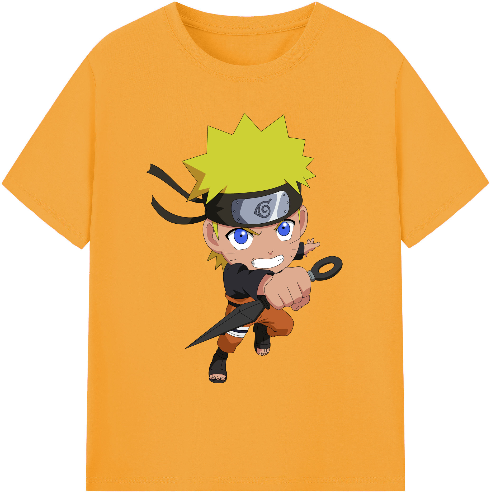 （画像用） NARUTO -ナルト- うずまき ナルト Uzumaki Naruto 綿100％ メンズ半袖Tシャツ｜肌触りやわらか＆通気性