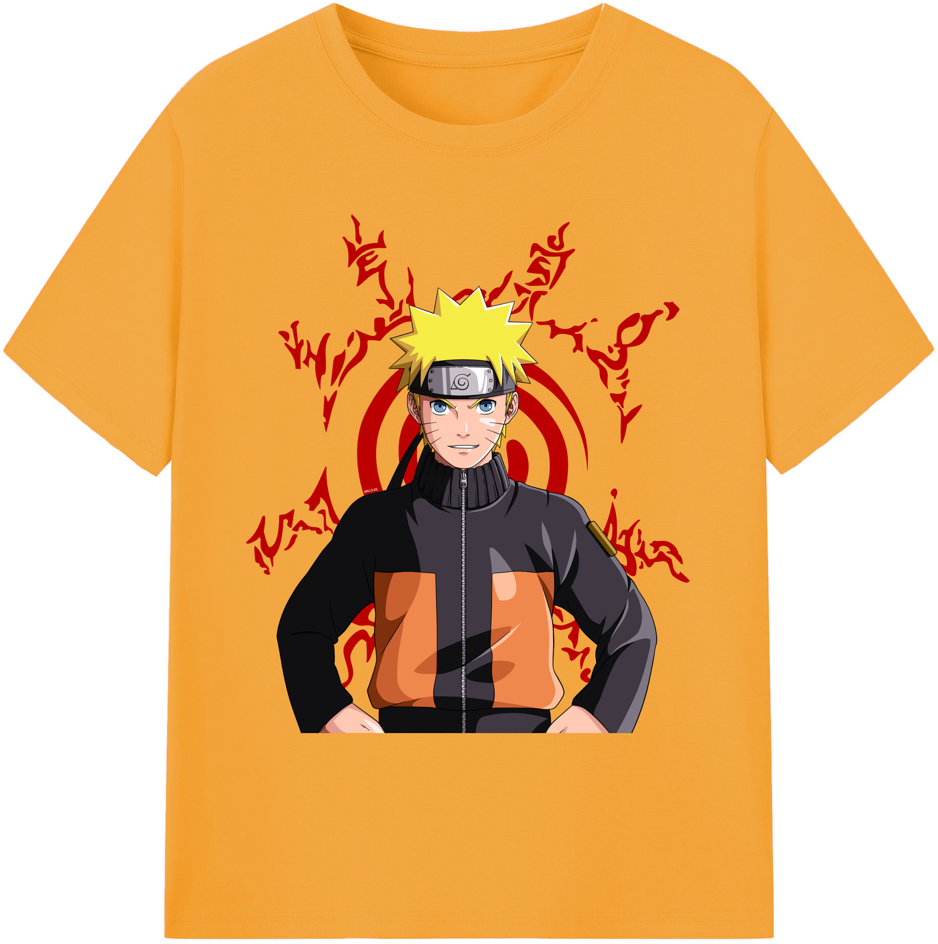 （画像用） NARUTO -ナルト- うずまき ナルト Uzumaki Naruto 綿100％ メンズ半袖Tシャツ｜肌触りやわらか＆通気性