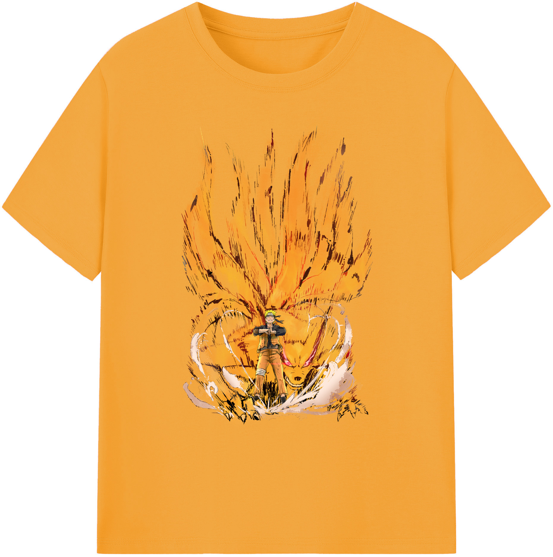 （画像用） NARUTO -ナルト- うずまき ナルト Uzumaki Naruto 綿100％ メンズ半袖Tシャツ｜肌触りやわらか＆通気性