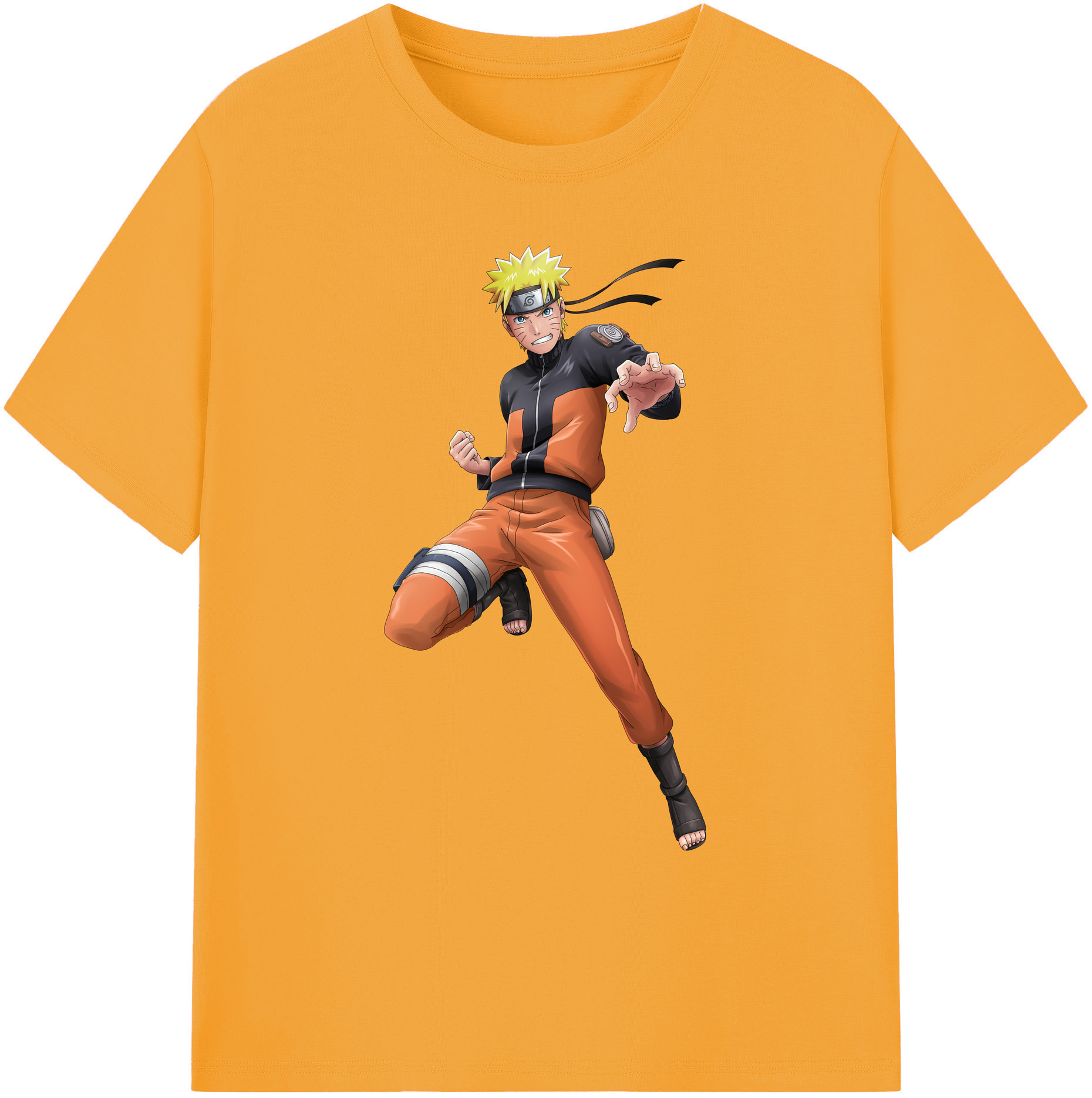 （画像用） NARUTO -ナルト- うずまき ナルト Uzumaki Naruto 綿100％ メンズ半袖Tシャツ｜肌触りやわらか＆通気性