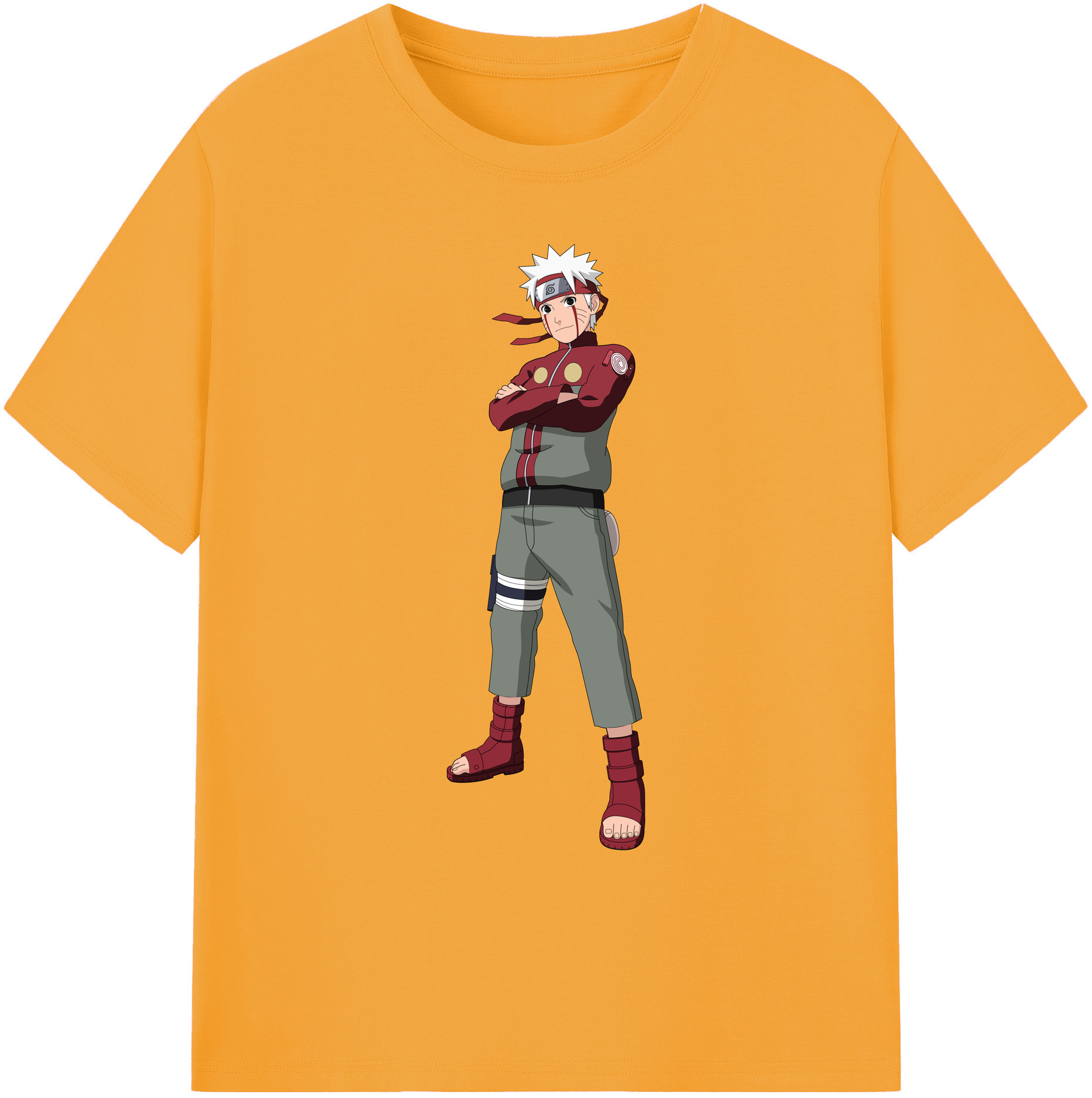 （画像用） NARUTO -ナルト- うずまき ナルト Uzumaki Naruto 綿100％ メンズ半袖Tシャツ｜肌触りやわらか＆通気性