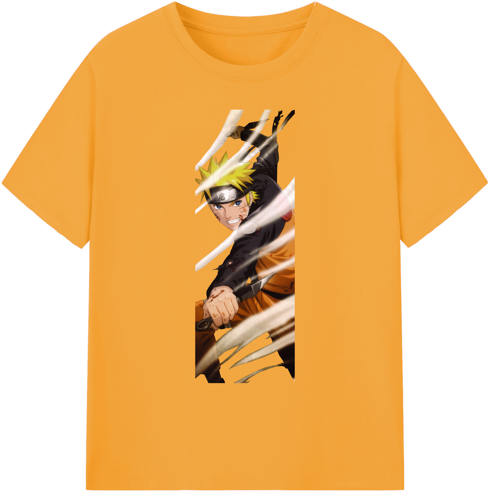 （画像用） NARUTO -ナルト- うずまき ナルト Uzumaki Naruto 綿100％ メンズ半袖Tシャツ｜肌触りやわらか＆通気性