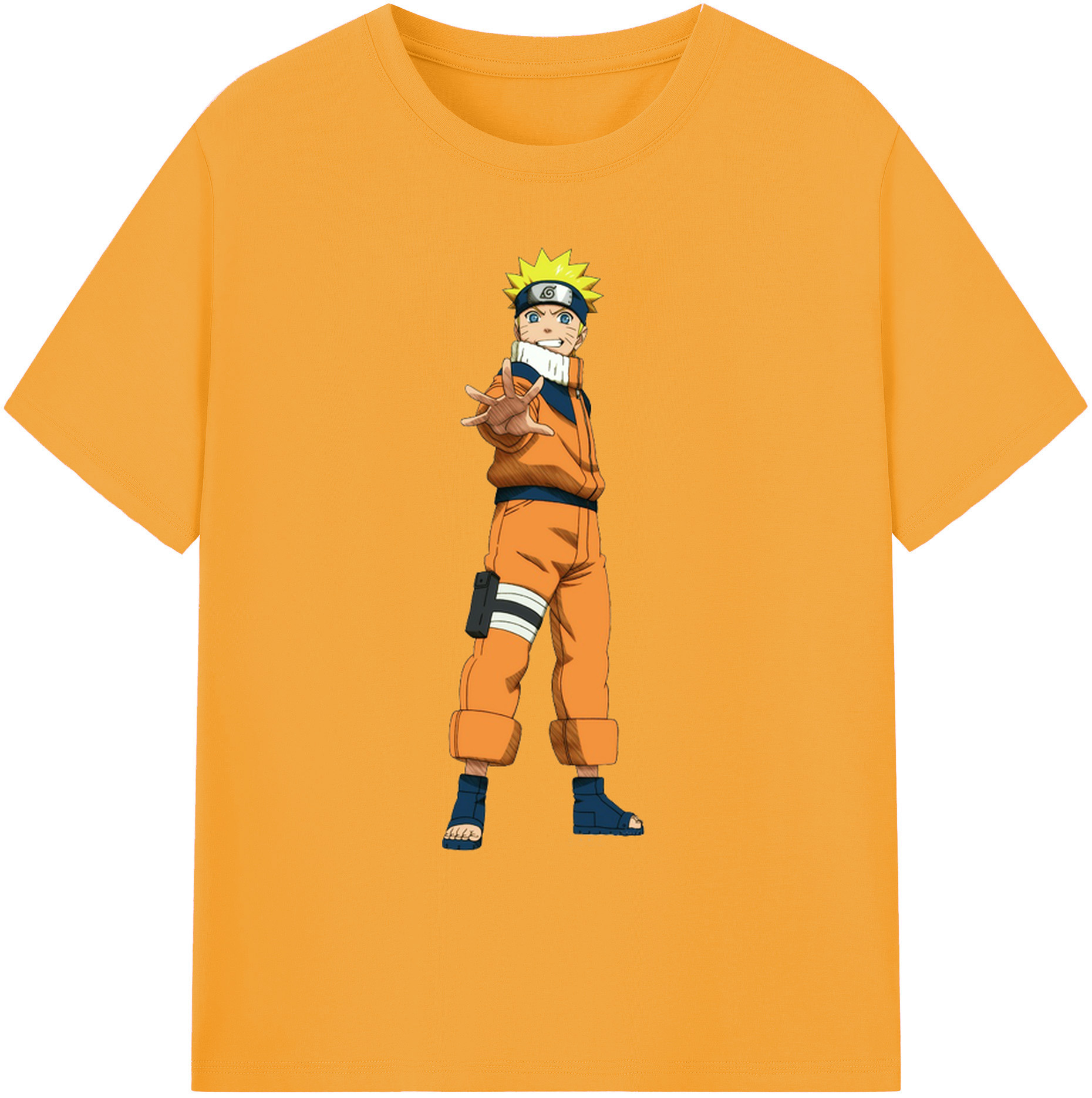 （画像用） NARUTO -ナルト- うずまき ナルト Uzumaki Naruto 綿100％ メンズ半袖Tシャツ｜肌触りやわらか＆通気性