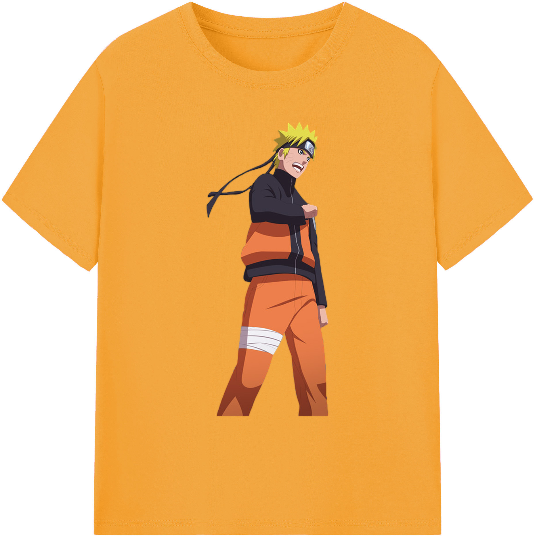 （画像用） NARUTO -ナルト- うずまき ナルト Uzumaki Naruto 綿100％ メンズ半袖Tシャツ｜肌触りやわらか＆通気性