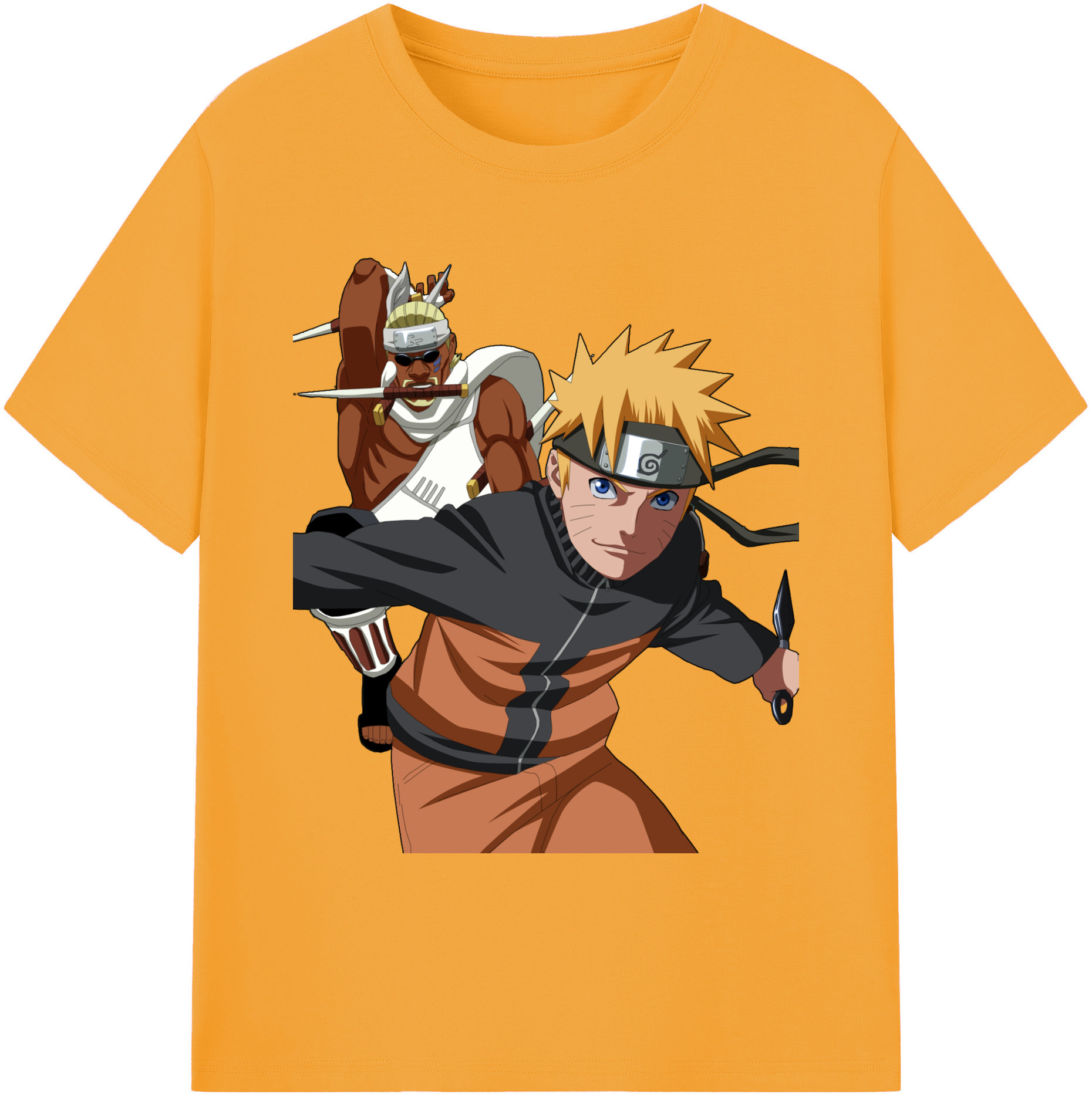 （画像用） NARUTO -ナルト- うずまき ナルト Uzumaki Naruto 綿100％ メンズ半袖Tシャツ｜肌触りやわらか＆通気性
