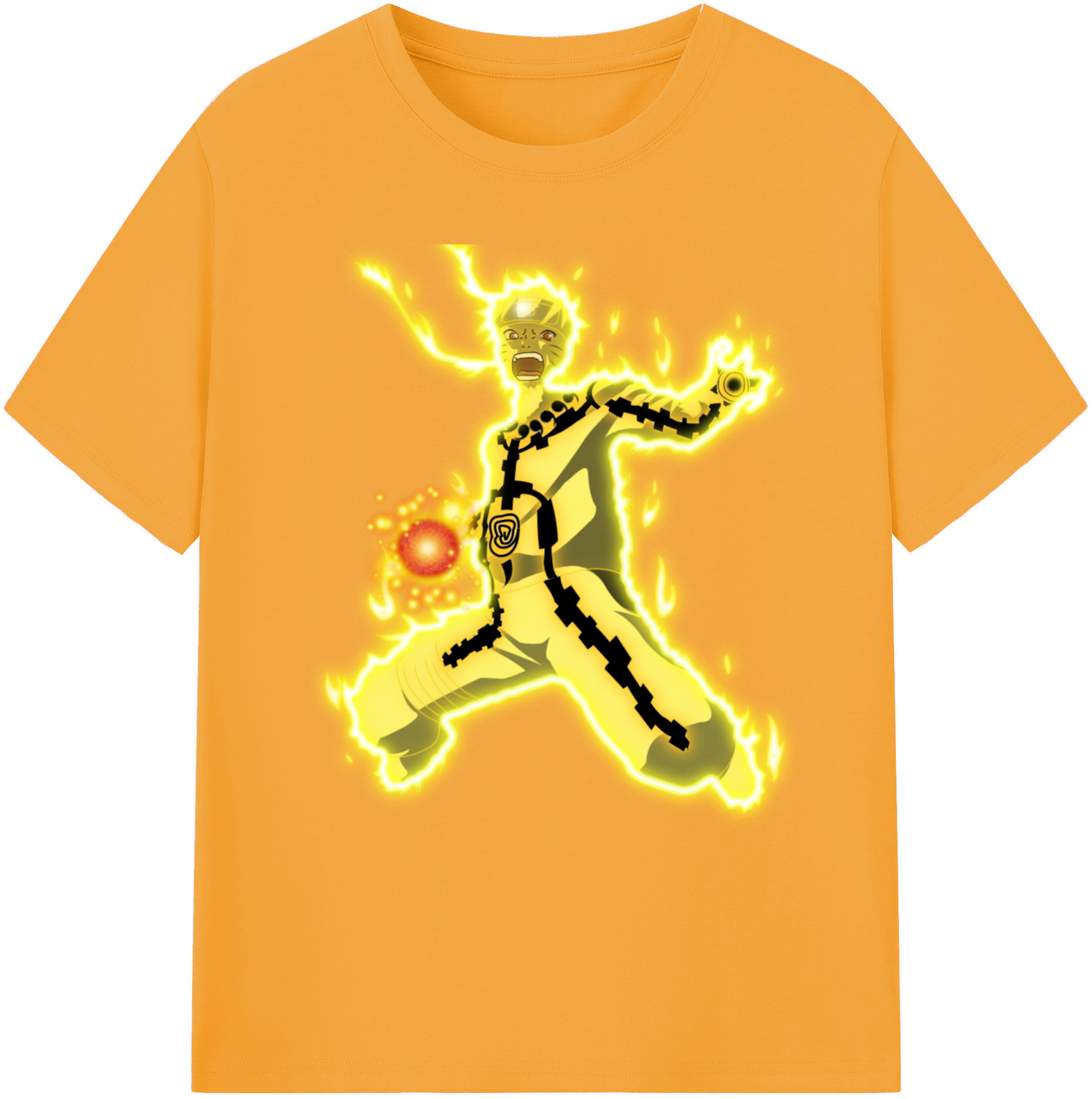 （画像用） NARUTO -ナルト- うずまき ナルト Uzumaki Naruto 綿100％ メンズ半袖Tシャツ｜肌触りやわらか＆通気性