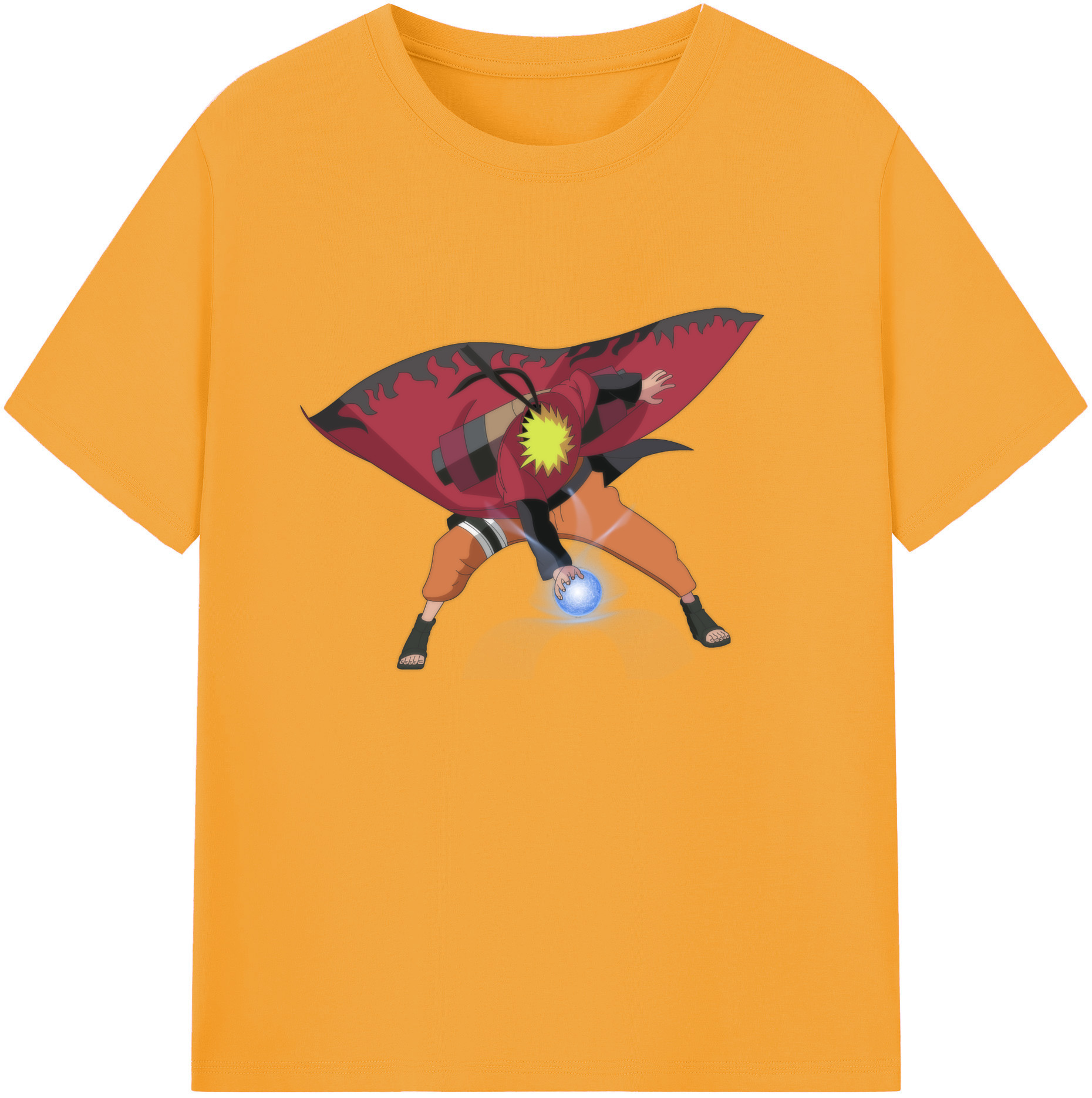 （画像用） NARUTO -ナルト- うずまき ナルト Uzumaki Naruto 綿100％ メンズ半袖Tシャツ｜肌触りやわらか＆通気性