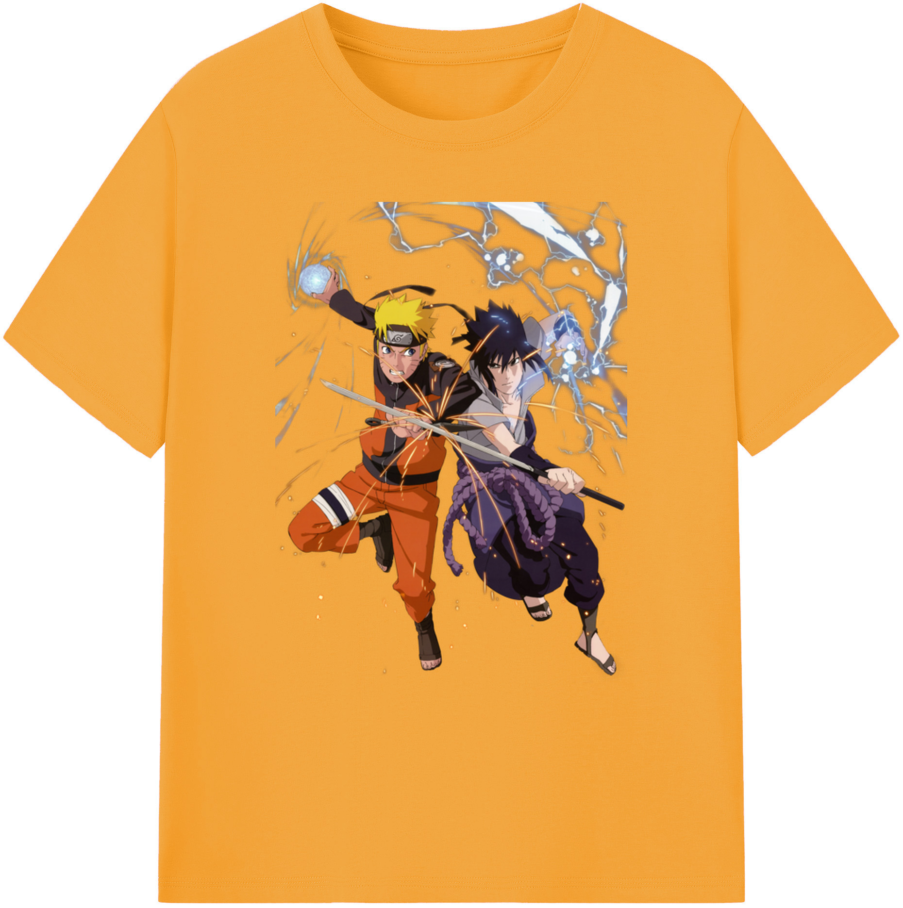 （画像用） NARUTO -ナルト- うずまき ナルト Uzumaki Naruto 綿100％ メンズ半袖Tシャツ｜肌触りやわらか＆通気性