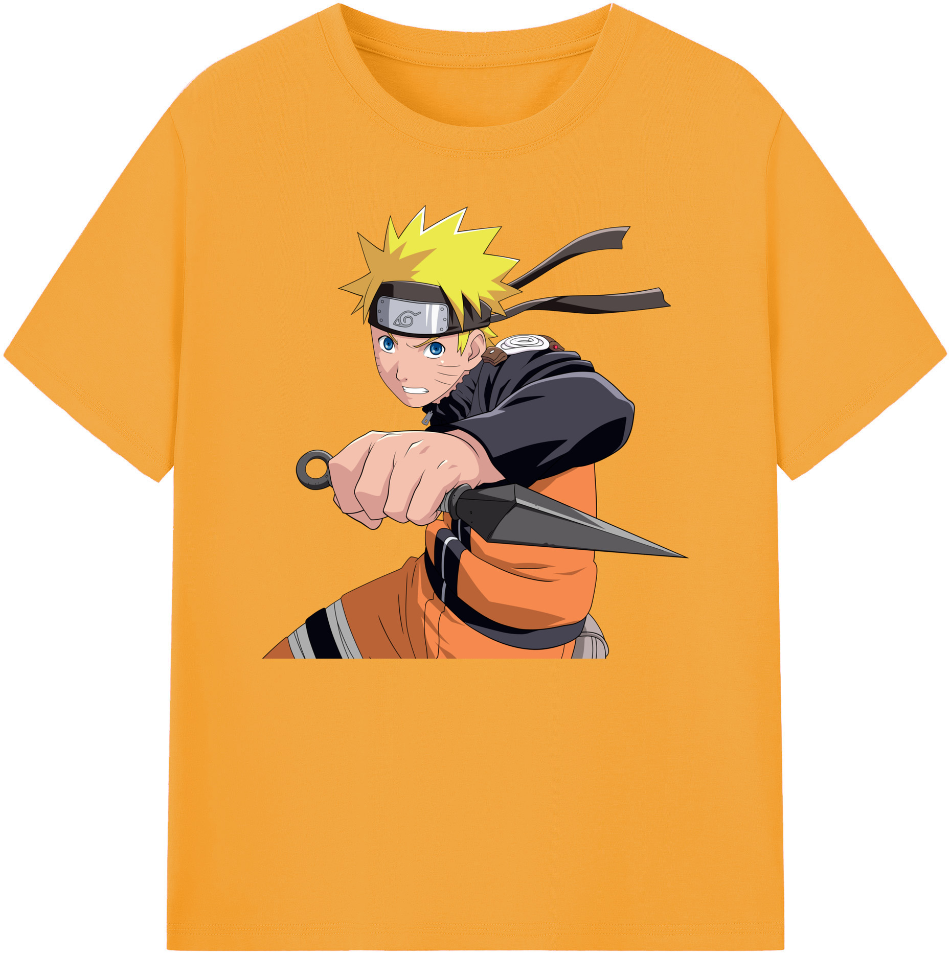（画像用） NARUTO -ナルト- うずまき ナルト Uzumaki Naruto 綿100％ メンズ半袖Tシャツ｜肌触りやわらか＆通気性