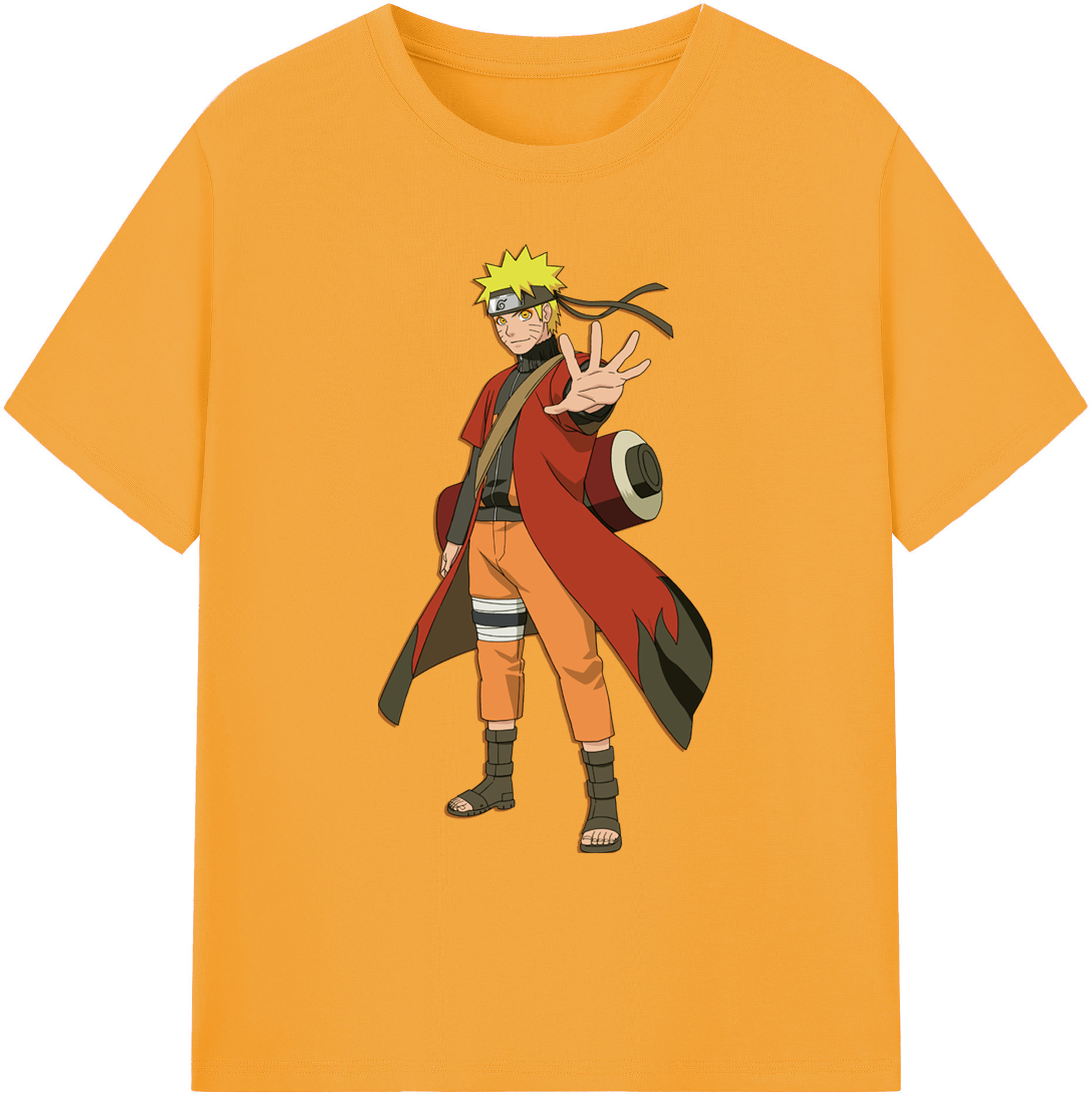 （画像用） NARUTO -ナルト- うずまき ナルト Uzumaki Naruto 綿100％ メンズ半袖Tシャツ｜肌触りやわらか＆通気性
