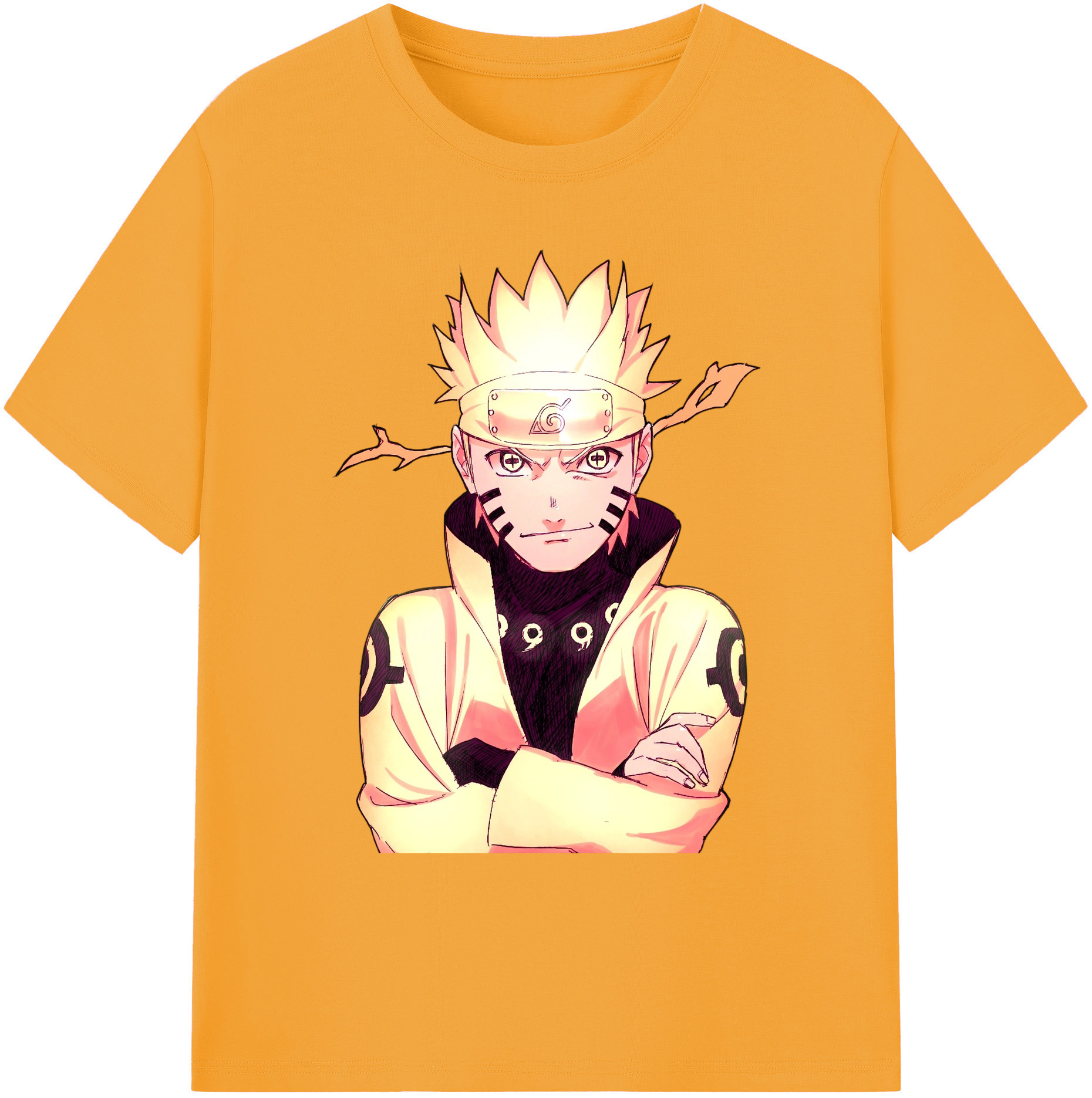 （画像用） NARUTO -ナルト- うずまき ナルト Uzumaki Naruto 綿100％ メンズ半袖Tシャツ｜肌触りやわらか＆通気性