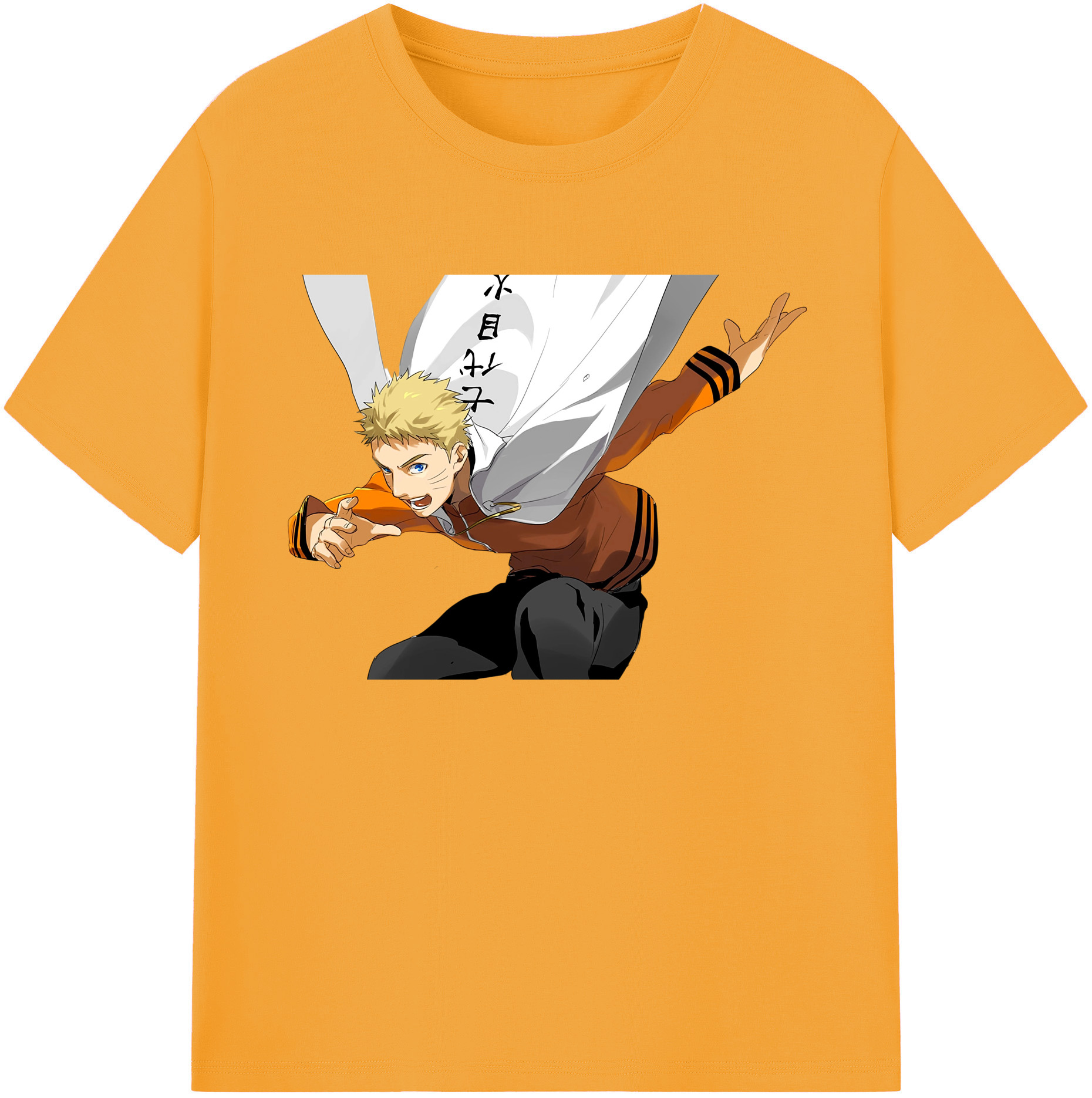 （画像用） NARUTO -ナルト- うずまき ナルト Uzumaki Naruto 綿100％ メンズ半袖Tシャツ｜肌触りやわらか＆通気性