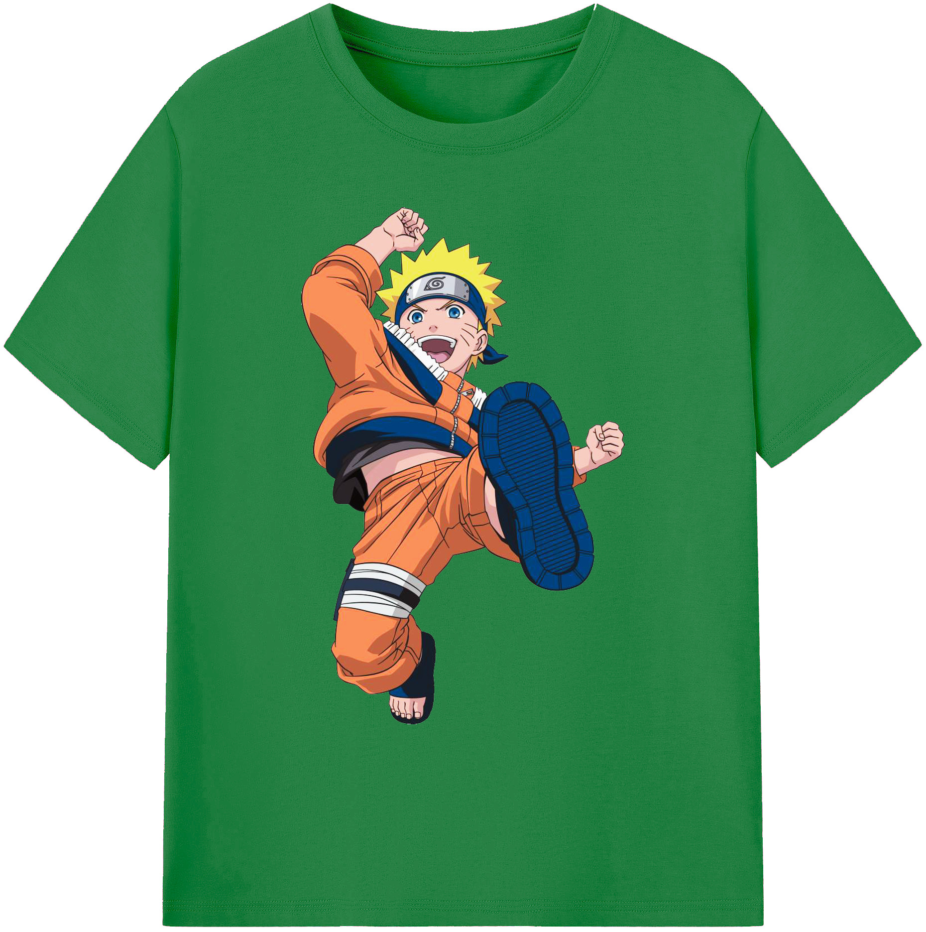 （画像用） NARUTO -ナルト- うずまき ナルト Uzumaki Naruto 綿100％ メンズ半袖Tシャツ｜肌触りやわらか＆通気性