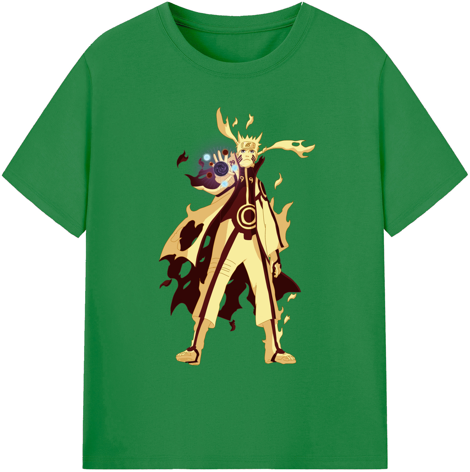 （画像用） NARUTO -ナルト- うずまき ナルト Uzumaki Naruto 綿100％ メンズ半袖Tシャツ｜肌触りやわらか＆通気性