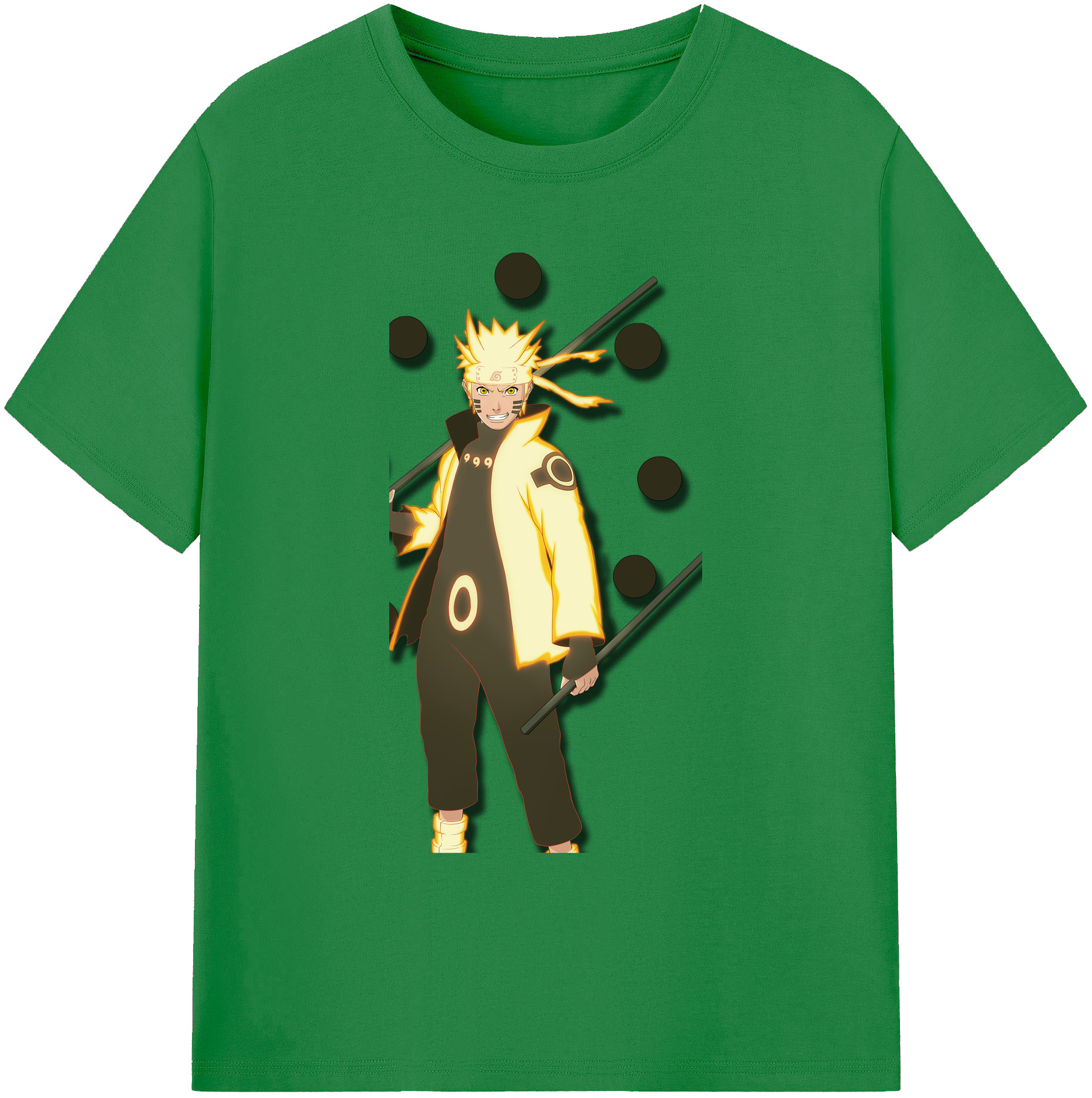 （画像用） NARUTO -ナルト- うずまき ナルト Uzumaki Naruto 綿100％ メンズ半袖Tシャツ｜肌触りやわらか＆通気性