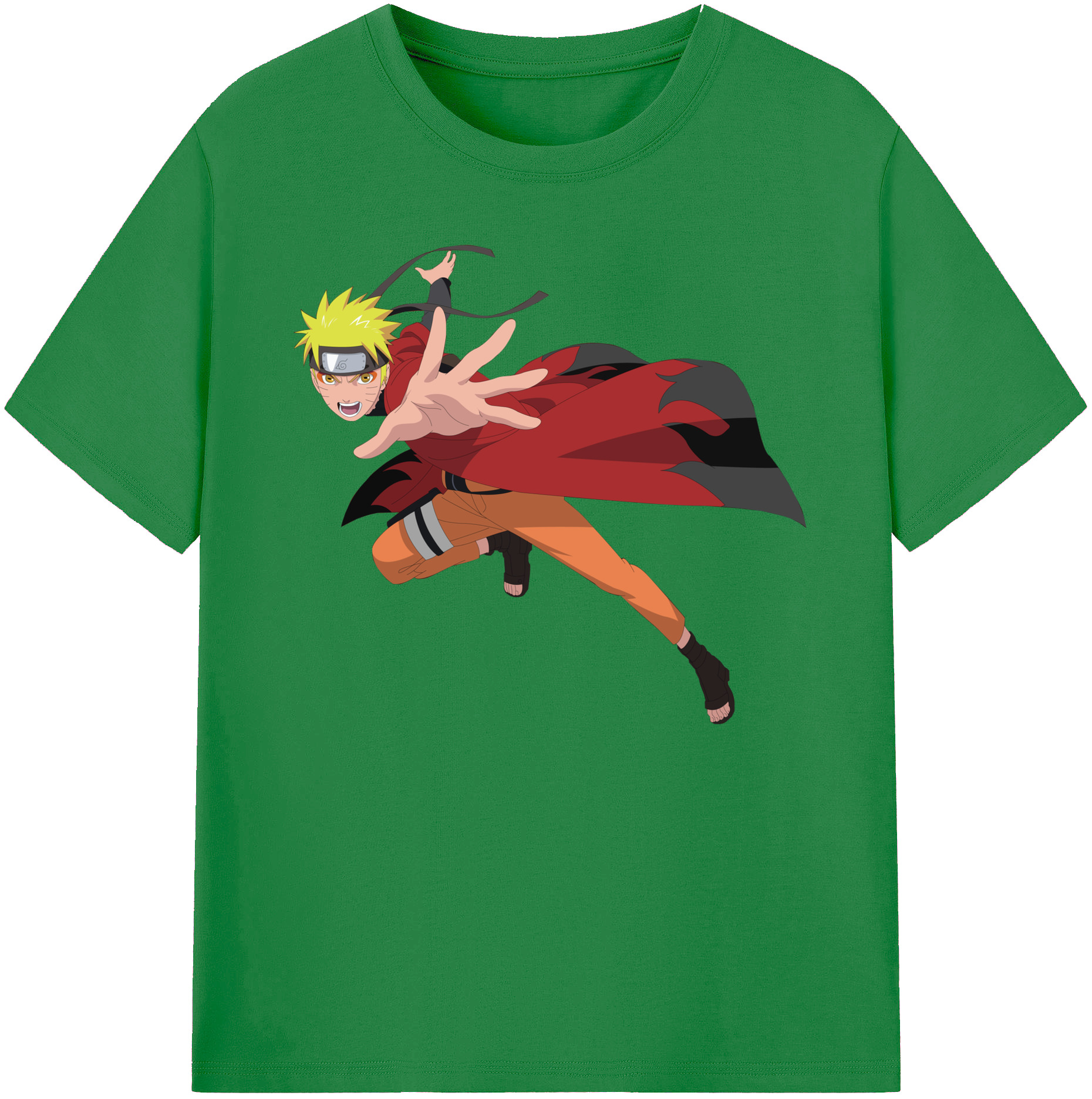 （画像用） NARUTO -ナルト- うずまき ナルト Uzumaki Naruto 綿100％ メンズ半袖Tシャツ｜肌触りやわらか＆通気性