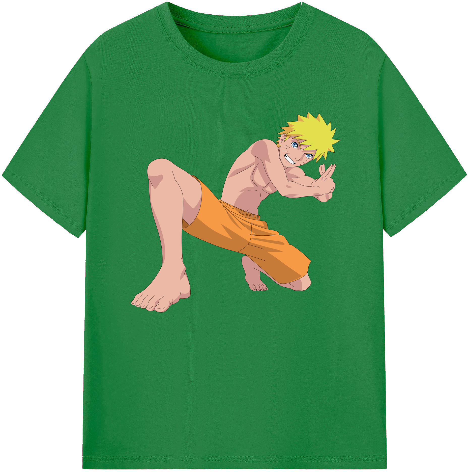 （画像用） NARUTO -ナルト- うずまき ナルト Uzumaki Naruto 綿100％ メンズ半袖Tシャツ｜肌触りやわらか＆通気性