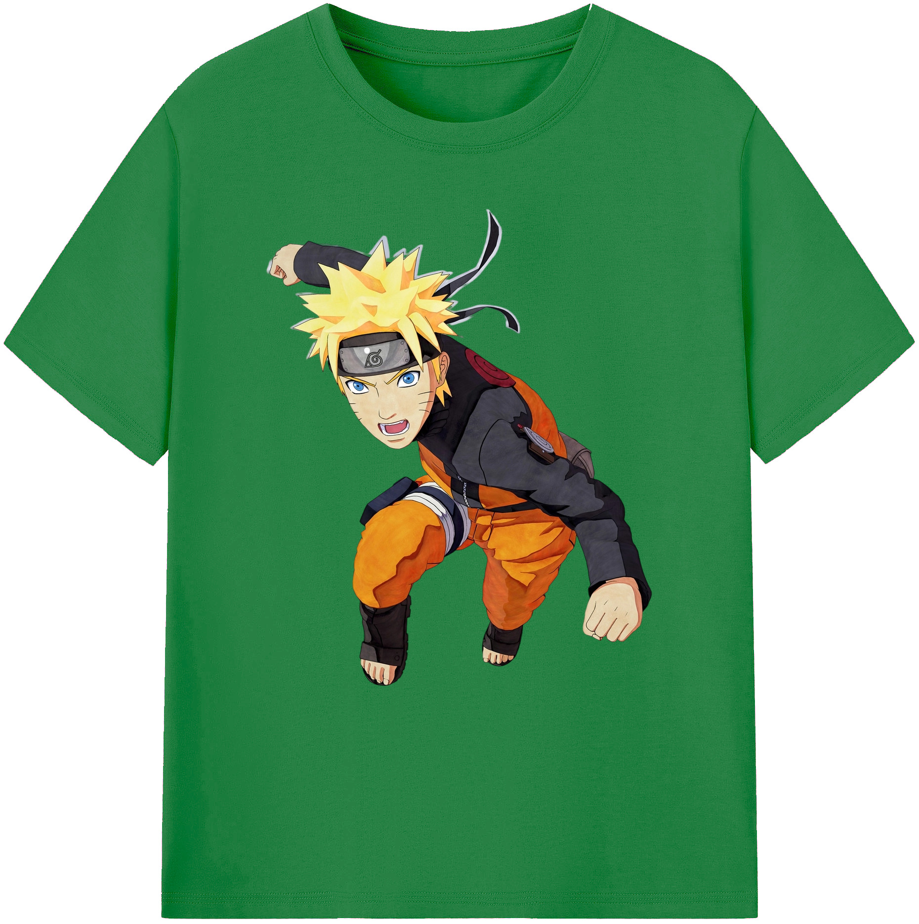 （画像用） NARUTO -ナルト- うずまき ナルト Uzumaki Naruto 綿100％ メンズ半袖Tシャツ｜肌触りやわらか＆通気性