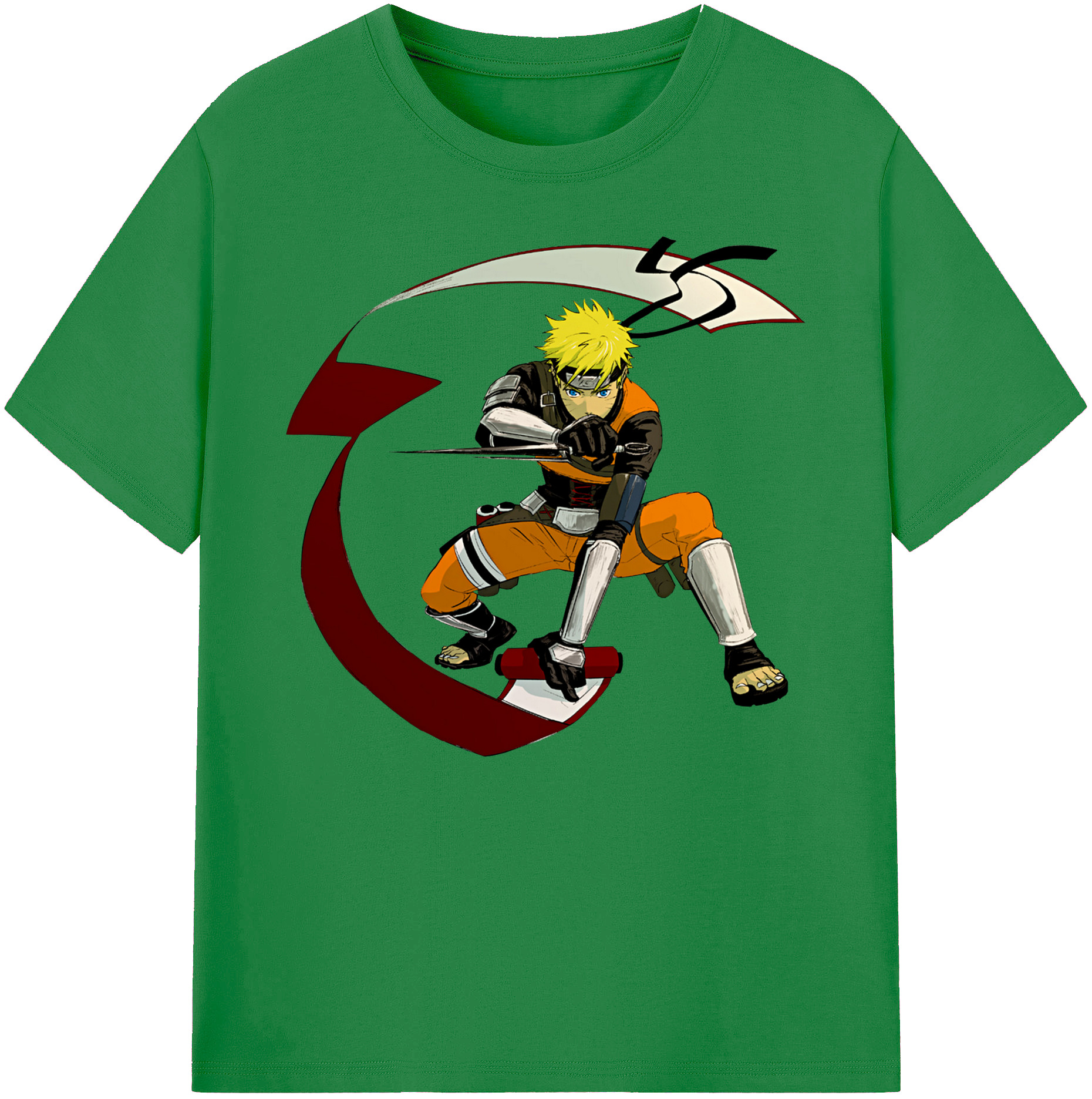 （画像用） NARUTO -ナルト- うずまき ナルト Uzumaki Naruto 綿100％ メンズ半袖Tシャツ｜肌触りやわらか＆通気性