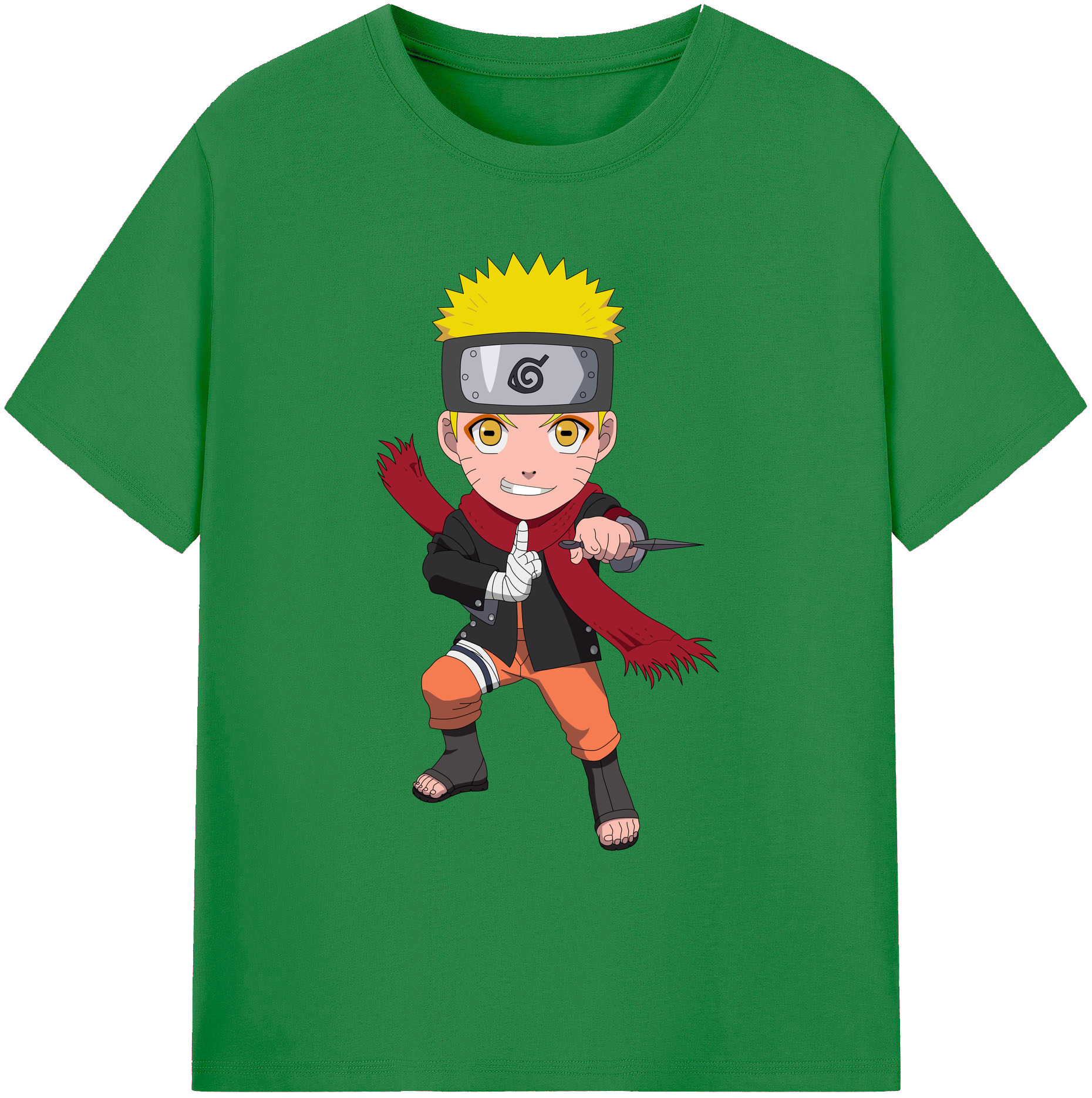 （画像用） NARUTO -ナルト- うずまき ナルト Uzumaki Naruto 綿100％ メンズ半袖Tシャツ｜肌触りやわらか＆通気性
