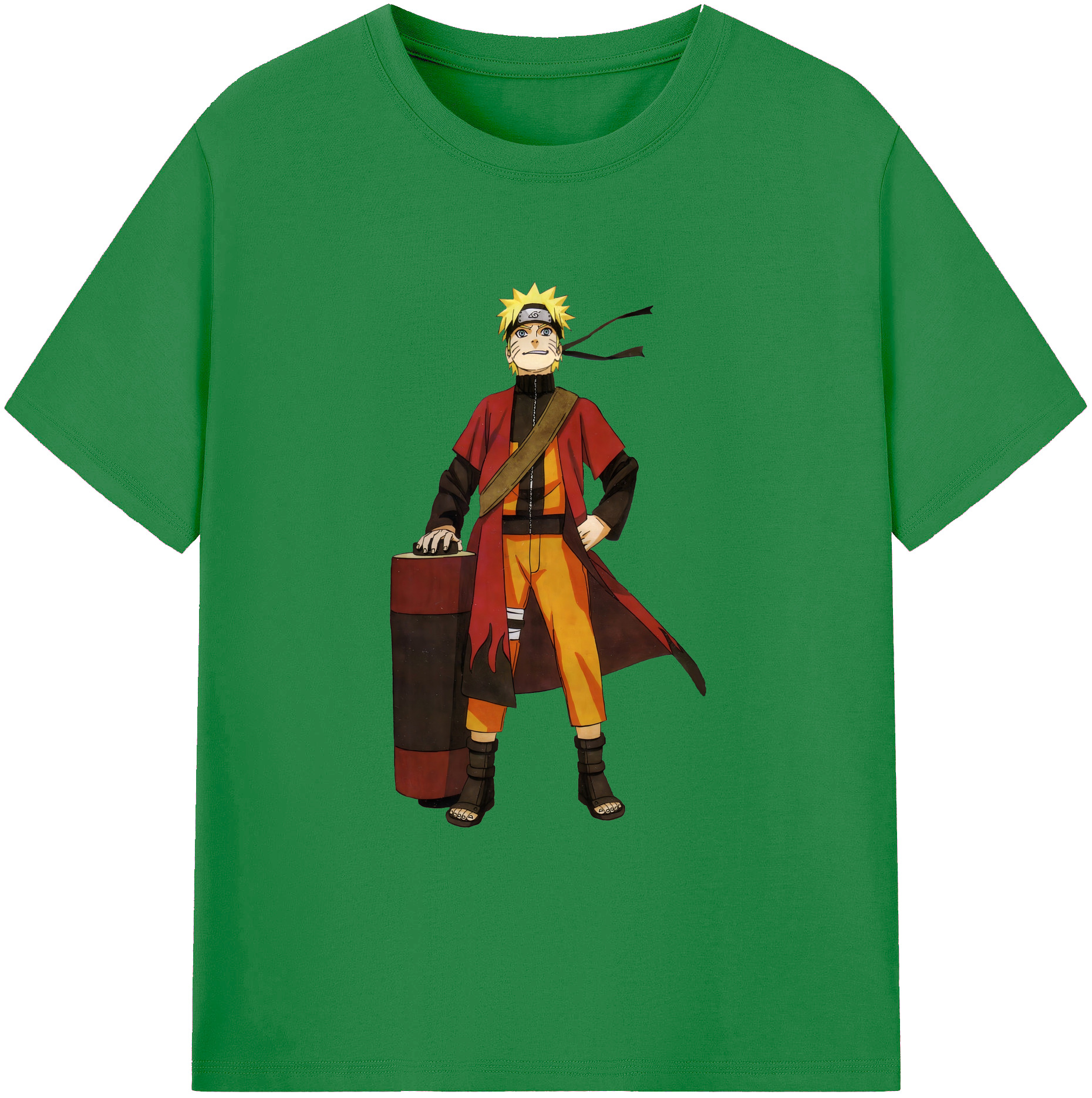 （画像用） NARUTO -ナルト- うずまき ナルト Uzumaki Naruto 綿100％ メンズ半袖Tシャツ｜肌触りやわらか＆通気性