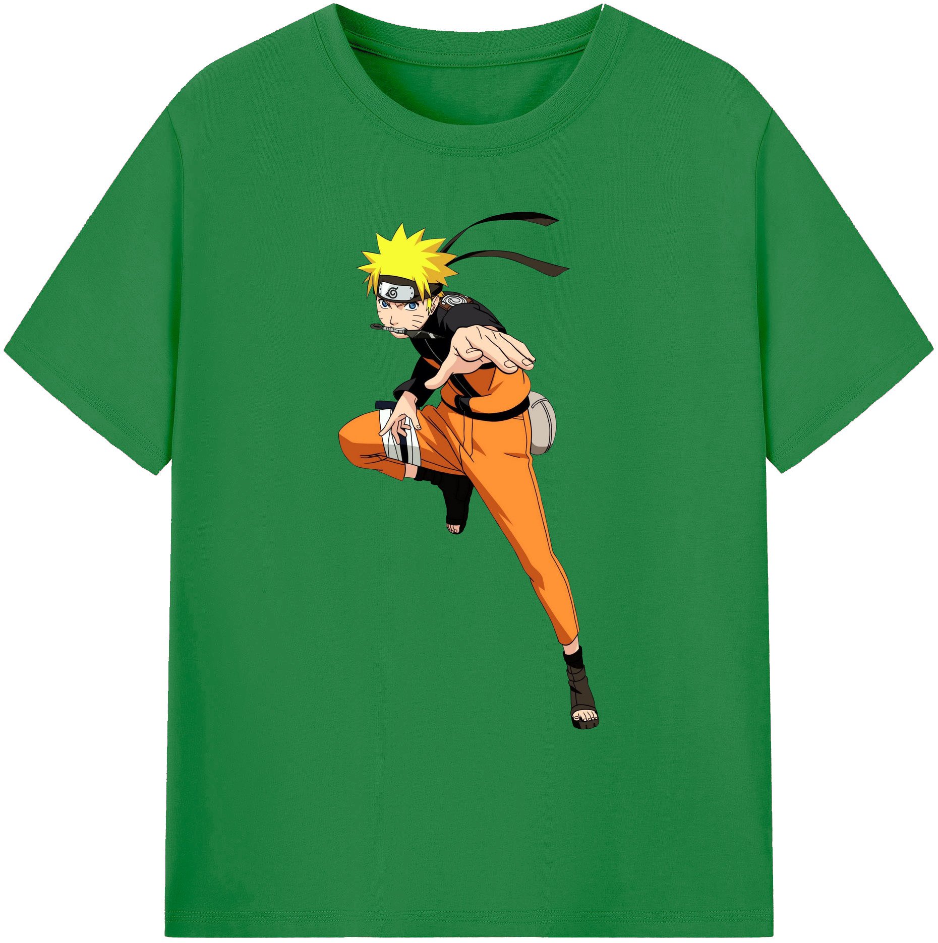 （画像用） NARUTO -ナルト- うずまき ナルト Uzumaki Naruto 綿100％ メンズ半袖Tシャツ｜肌触りやわらか＆通気性