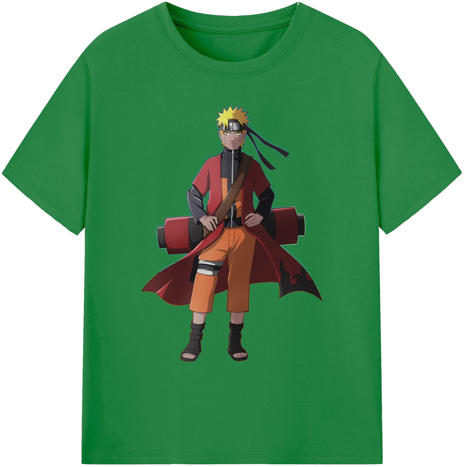 （画像用） NARUTO -ナルト- うずまき ナルト Uzumaki Naruto 綿100％ メンズ半袖Tシャツ｜肌触りやわらか＆通気性