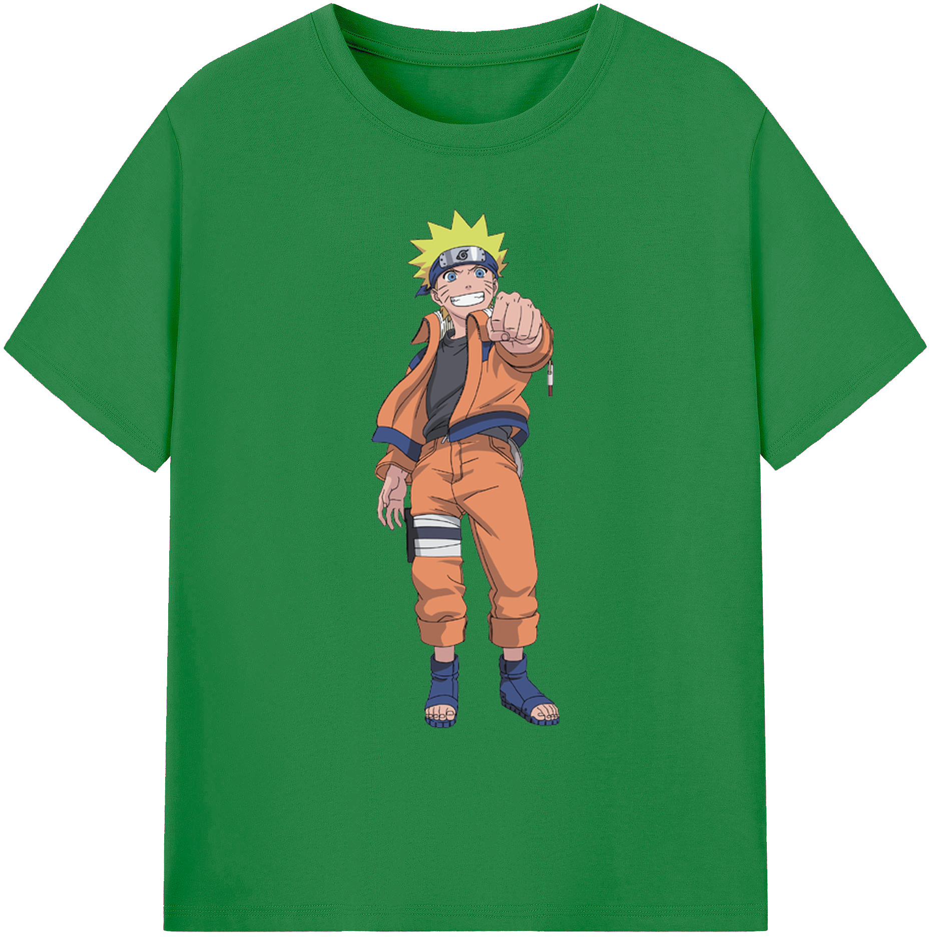 （画像用） NARUTO -ナルト- うずまき ナルト Uzumaki Naruto 綿100％ メンズ半袖Tシャツ｜肌触りやわらか＆通気性