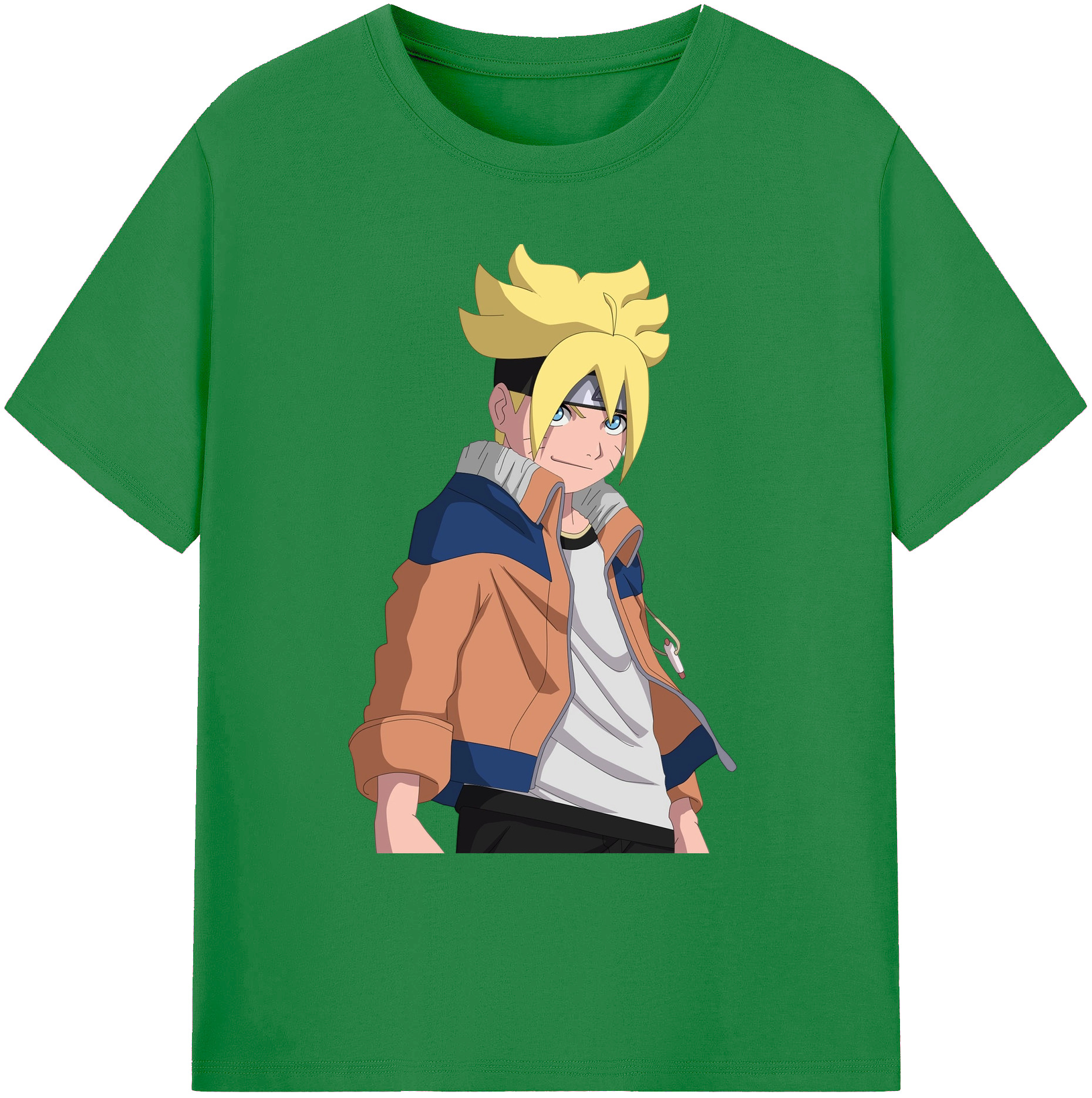 （画像用） NARUTO -ナルト- うずまき ナルト Uzumaki Naruto 綿100％ メンズ半袖Tシャツ｜肌触りやわらか＆通気性