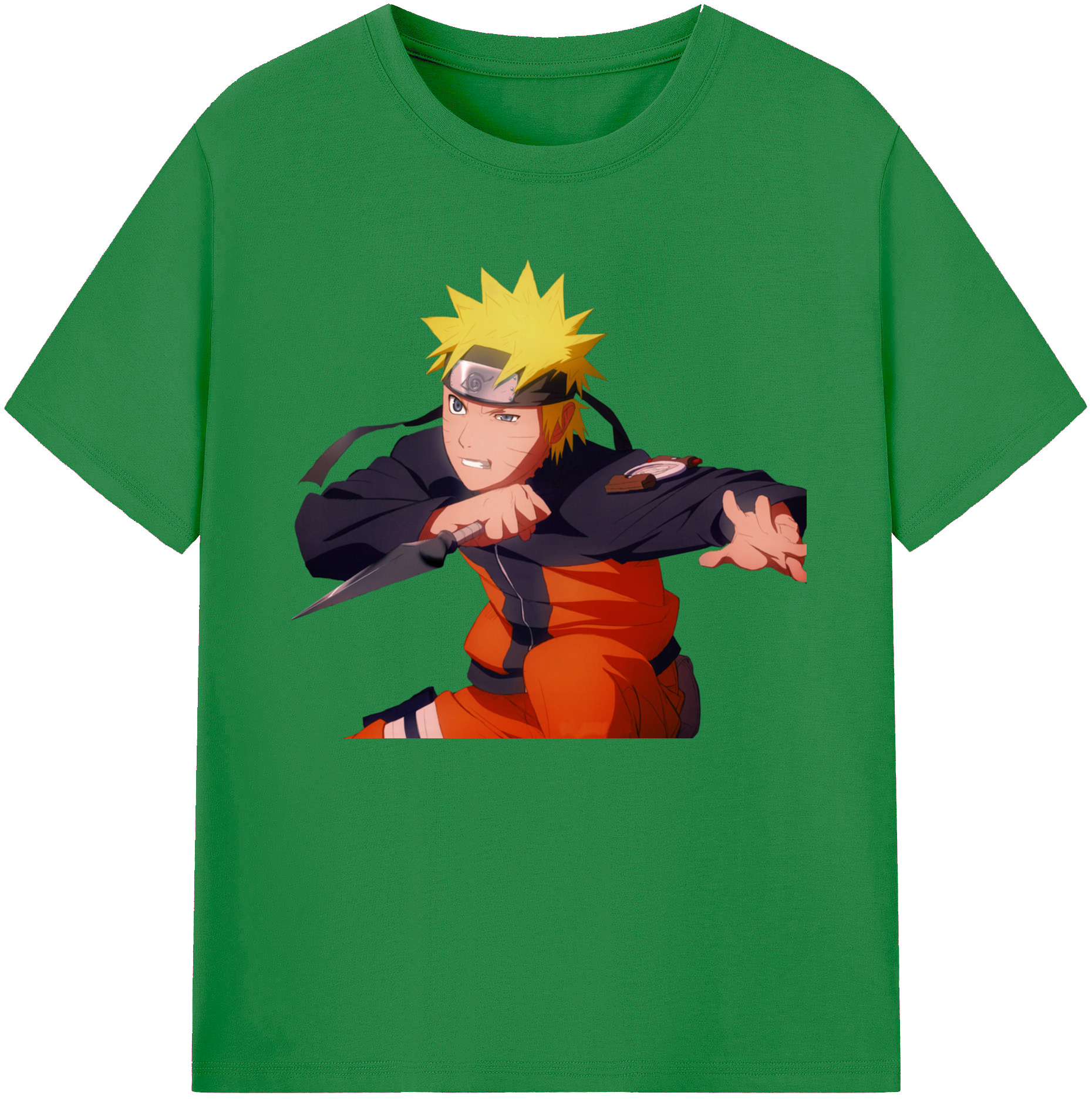 （画像用） NARUTO -ナルト- うずまき ナルト Uzumaki Naruto 綿100％ メンズ半袖Tシャツ｜肌触りやわらか＆通気性