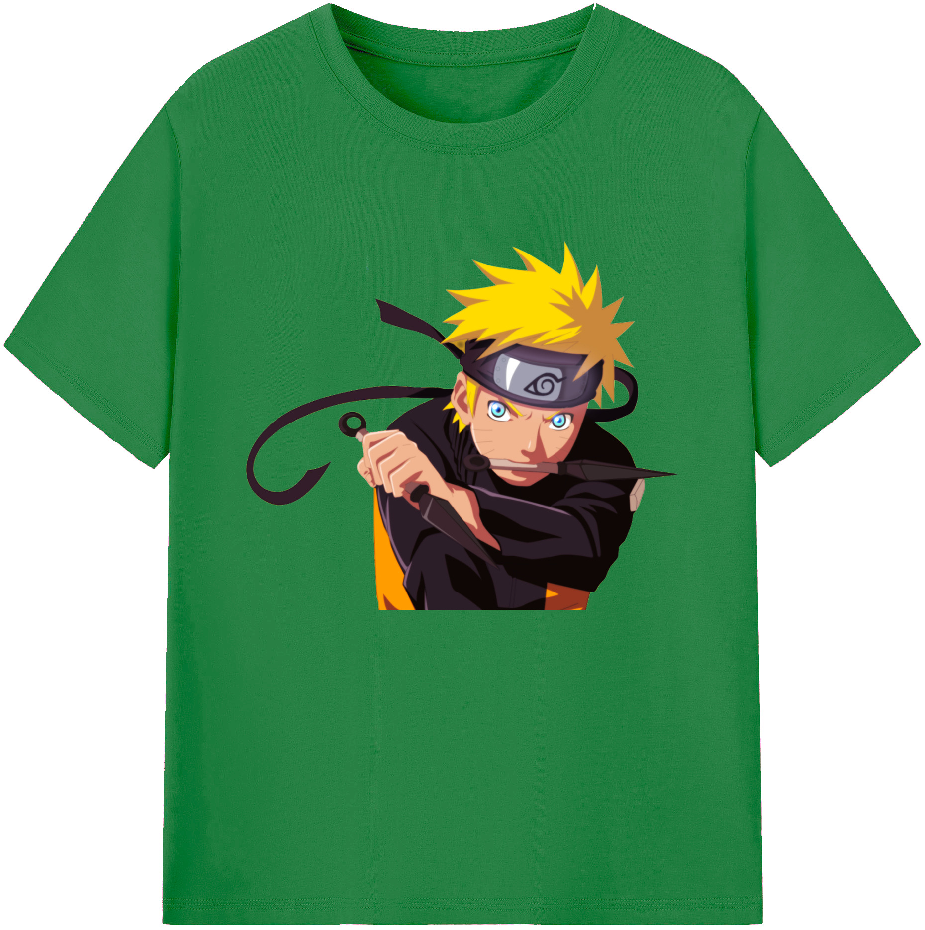 （画像用） NARUTO -ナルト- うずまき ナルト Uzumaki Naruto 綿100％ メンズ半袖Tシャツ｜肌触りやわらか＆通気性