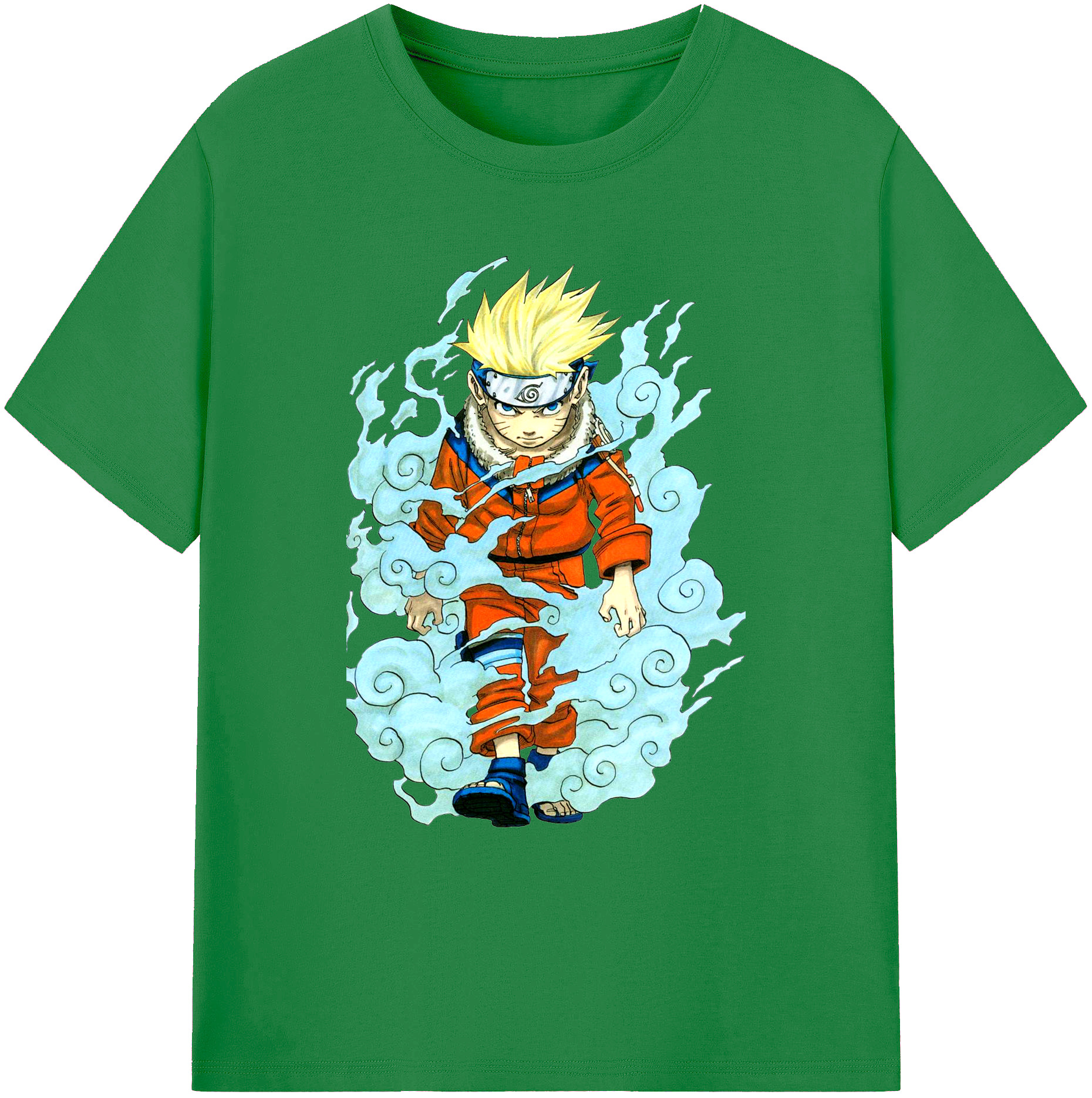 （画像用） NARUTO -ナルト- うずまき ナルト Uzumaki Naruto 綿100％ メンズ半袖Tシャツ｜肌触りやわらか＆通気性