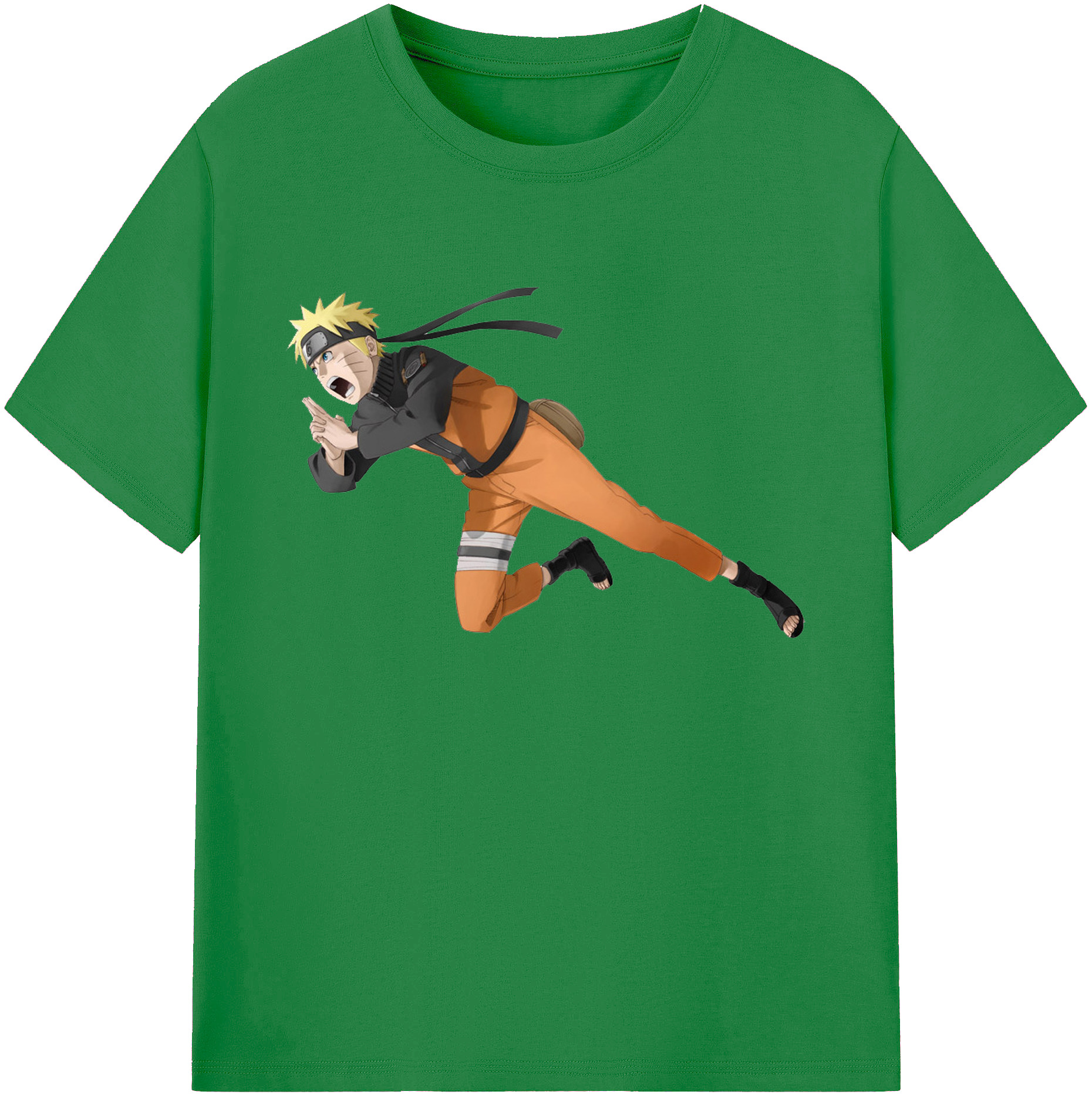（画像用） NARUTO -ナルト- うずまき ナルト Uzumaki Naruto 綿100％ メンズ半袖Tシャツ｜肌触りやわらか＆通気性