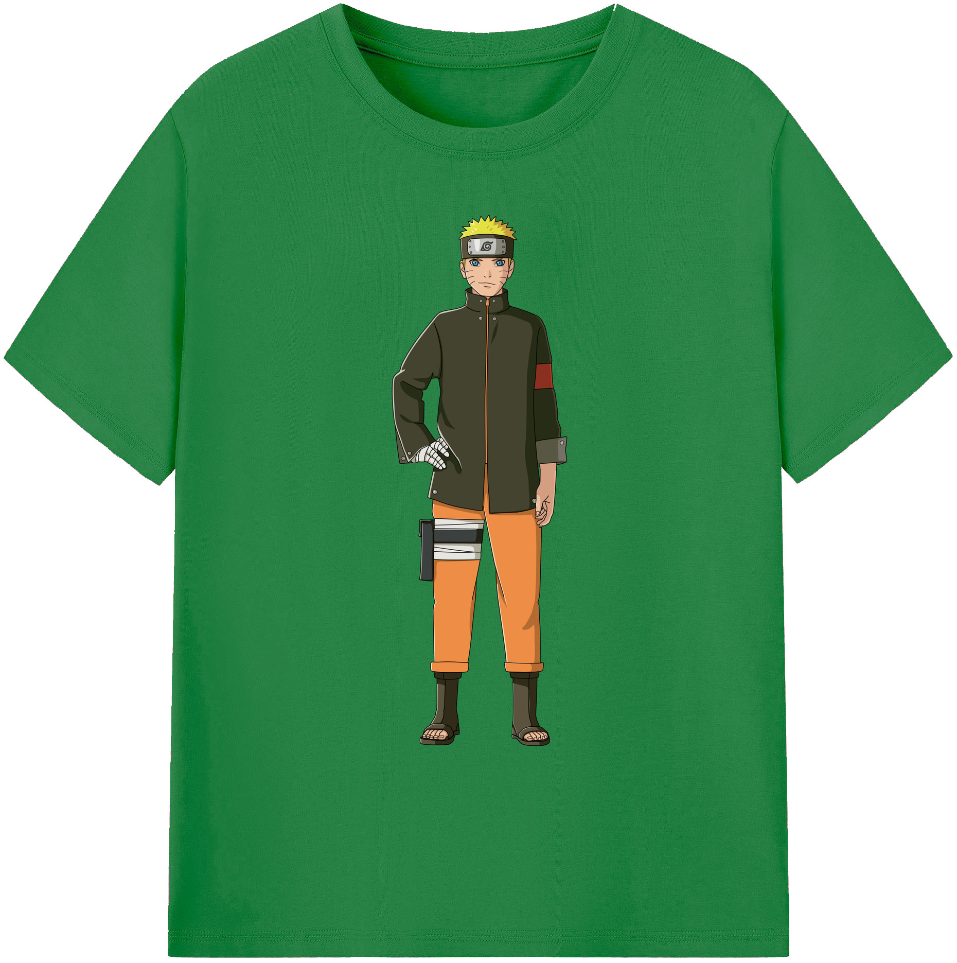 （画像用） NARUTO -ナルト- うずまき ナルト Uzumaki Naruto 綿100％ メンズ半袖Tシャツ｜肌触りやわらか＆通気性