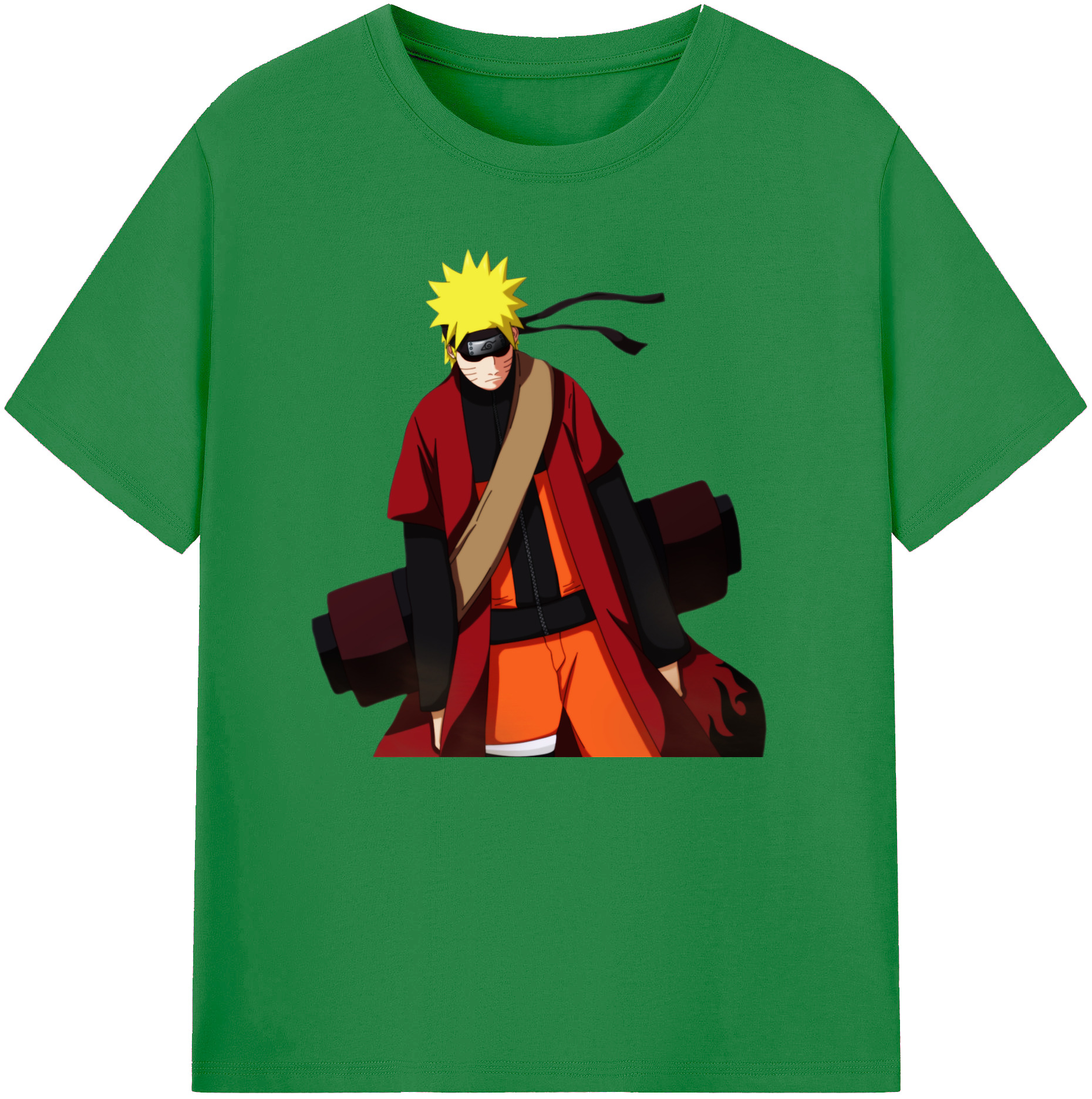 （画像用） NARUTO -ナルト- うずまき ナルト Uzumaki Naruto 綿100％ メンズ半袖Tシャツ｜肌触りやわらか＆通気性