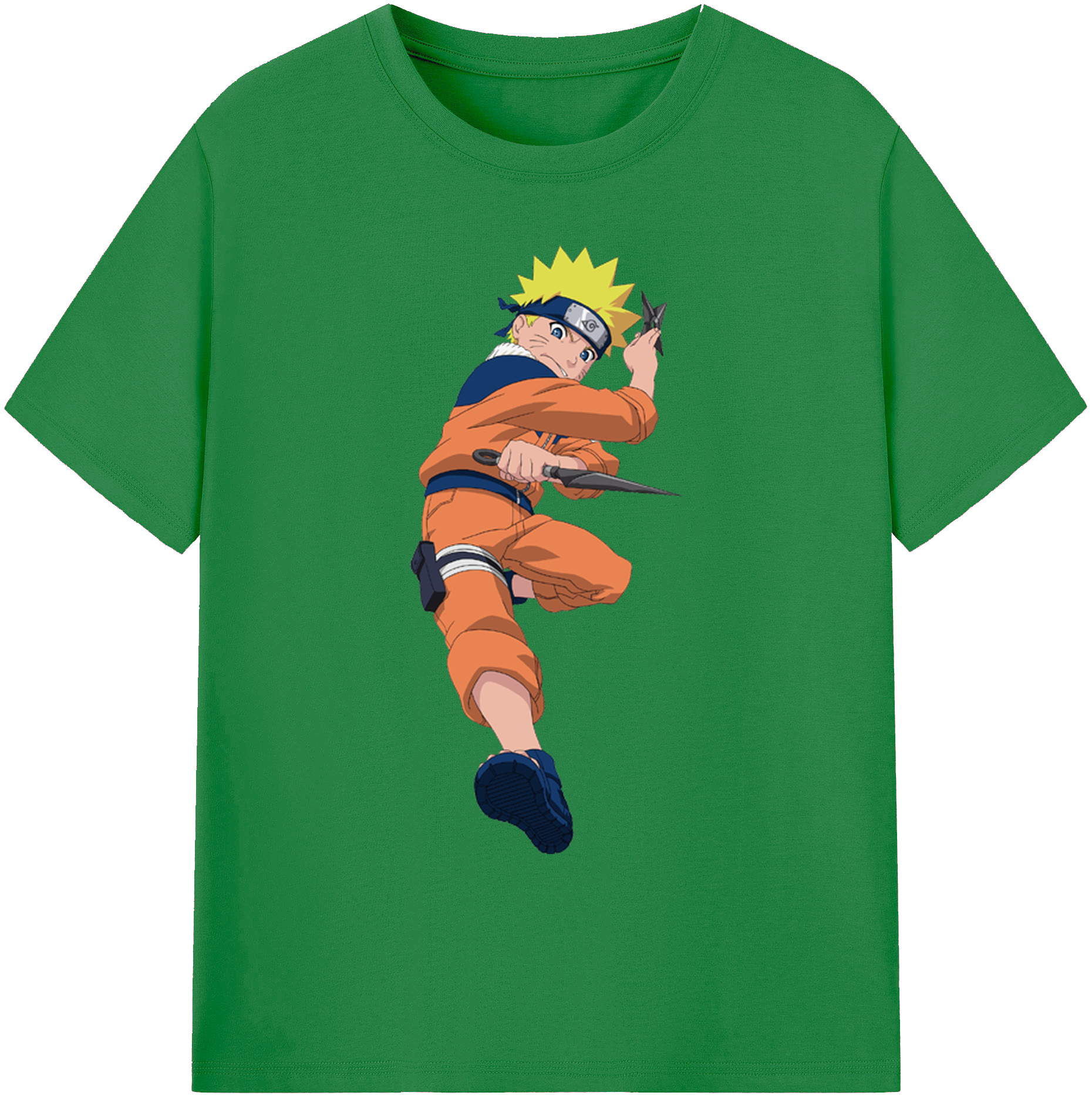 （画像用） NARUTO -ナルト- うずまき ナルト Uzumaki Naruto 綿100％ メンズ半袖Tシャツ｜肌触りやわらか＆通気性