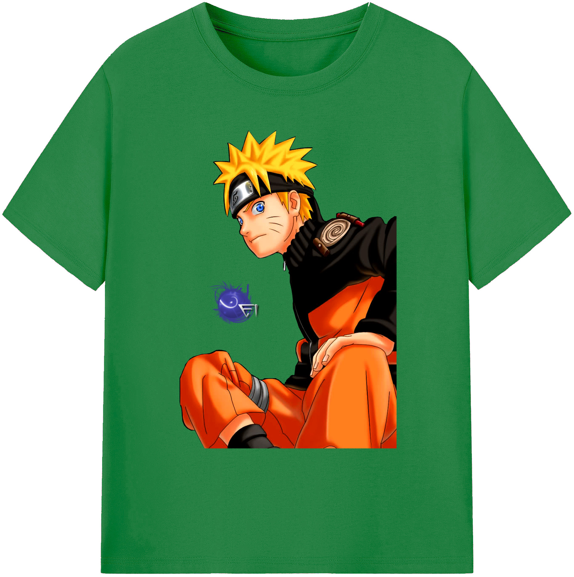 （画像用） NARUTO -ナルト- うずまき ナルト Uzumaki Naruto 綿100％ メンズ半袖Tシャツ｜肌触りやわらか＆通気性