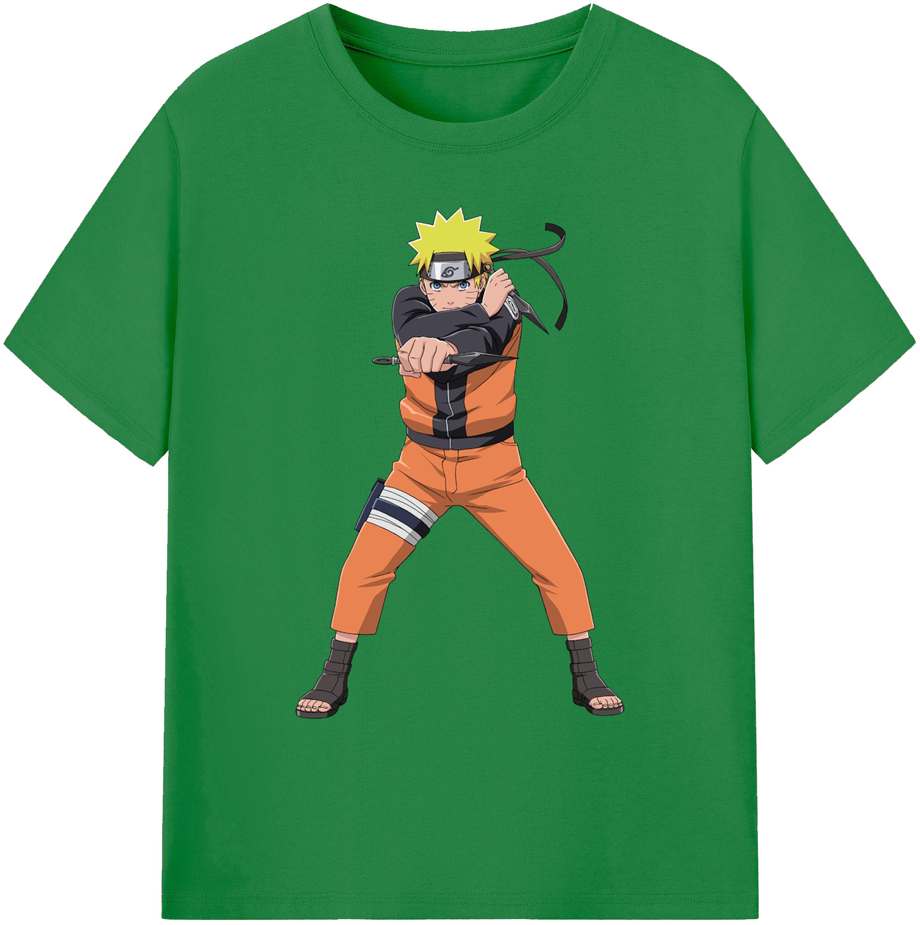（画像用） NARUTO -ナルト- うずまき ナルト Uzumaki Naruto 綿100％ メンズ半袖Tシャツ｜肌触りやわらか＆通気性