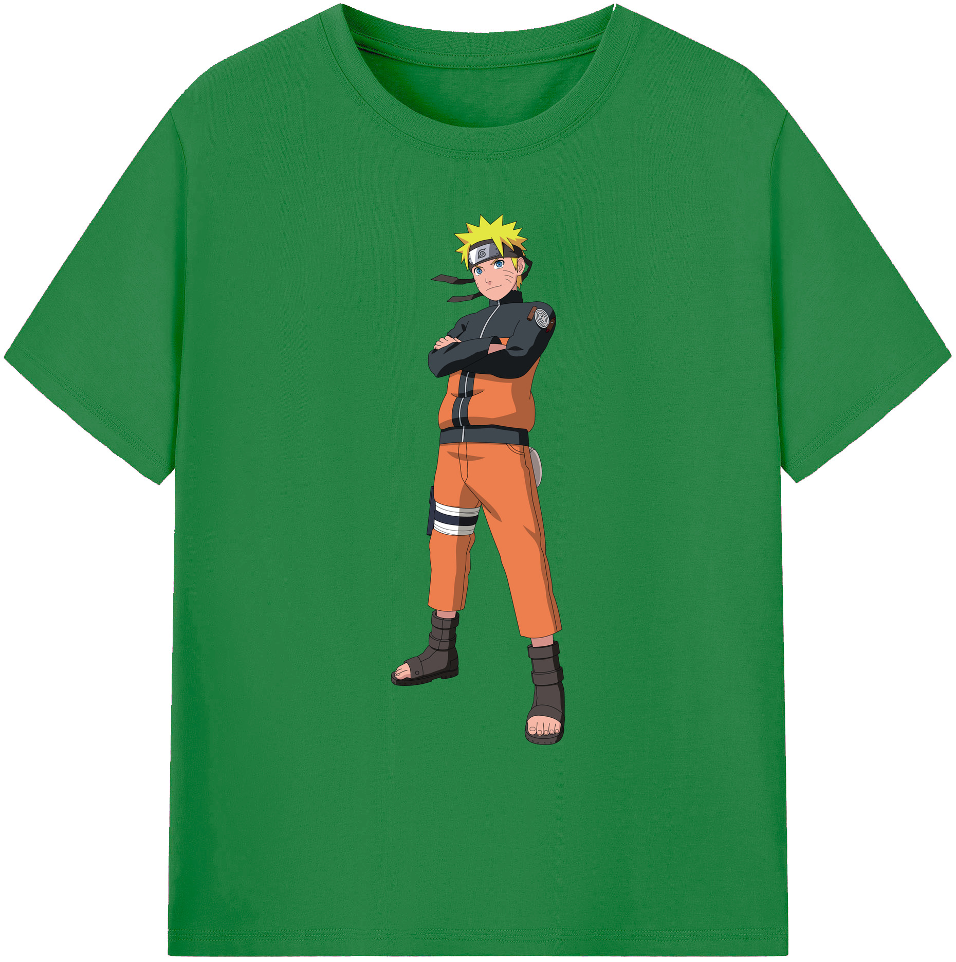 （画像用） NARUTO -ナルト- うずまき ナルト Uzumaki Naruto 綿100％ メンズ半袖Tシャツ｜肌触りやわらか＆通気性