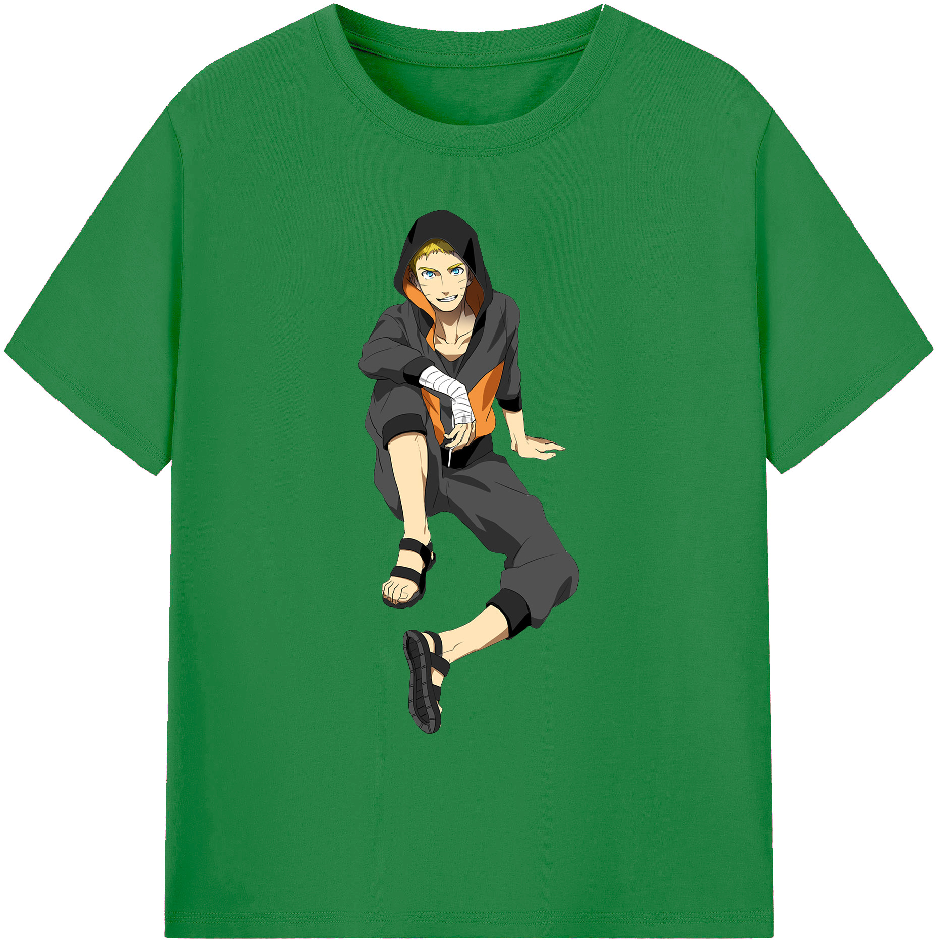 （画像用） NARUTO -ナルト- うずまき ナルト Uzumaki Naruto 綿100％ メンズ半袖Tシャツ｜肌触りやわらか＆通気性