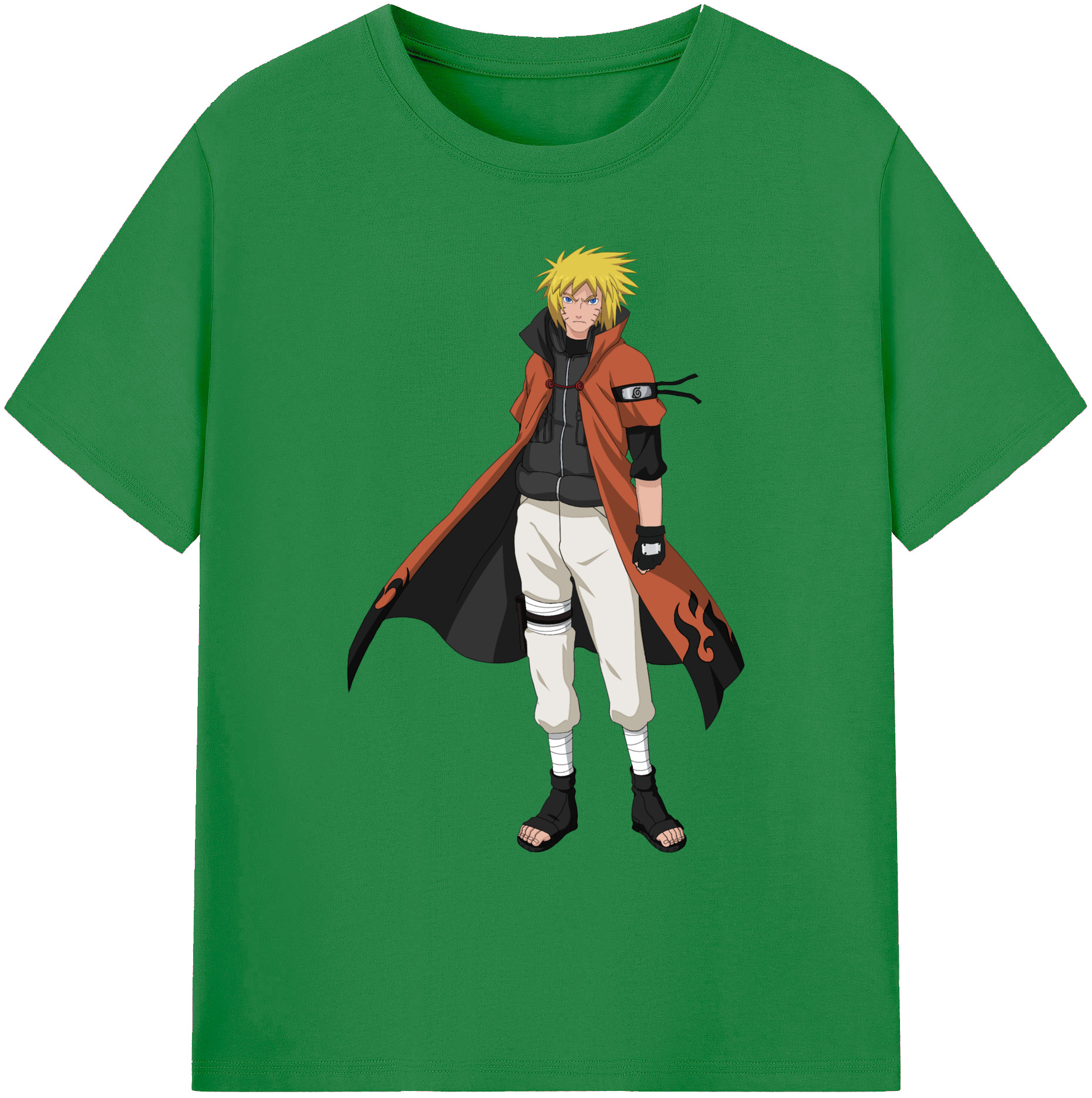 （画像用） NARUTO -ナルト- うずまき ナルト Uzumaki Naruto 綿100％ メンズ半袖Tシャツ｜肌触りやわらか＆通気性
