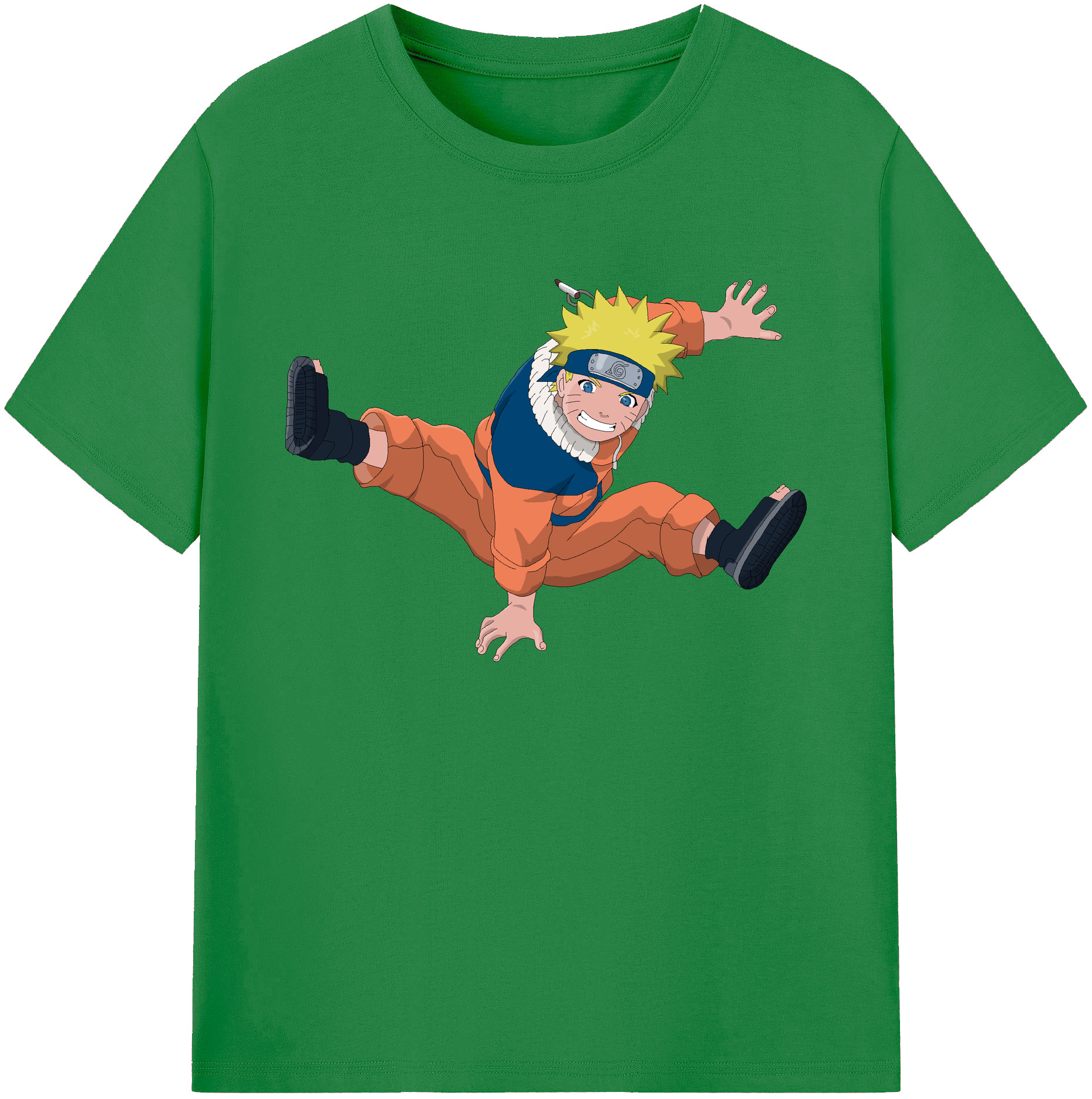 （画像用） NARUTO -ナルト- うずまき ナルト Uzumaki Naruto 綿100％ メンズ半袖Tシャツ｜肌触りやわらか＆通気性