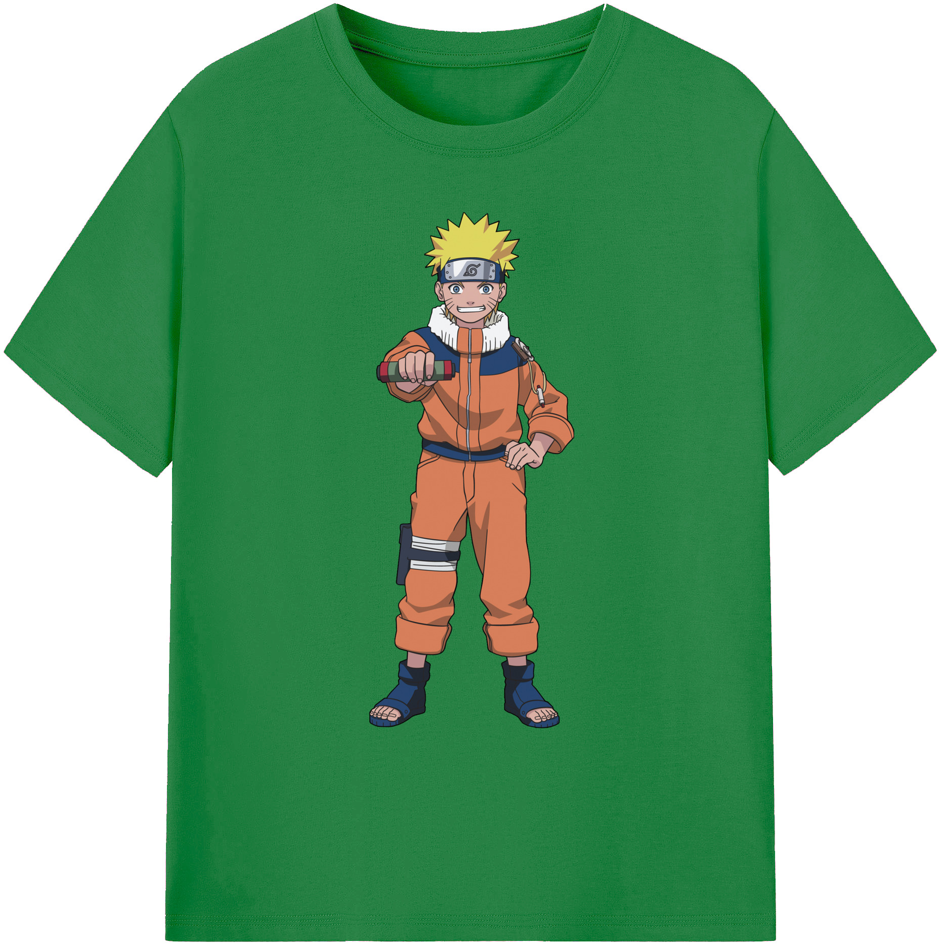 （画像用） NARUTO -ナルト- うずまき ナルト Uzumaki Naruto 綿100％ メンズ半袖Tシャツ｜肌触りやわらか＆通気性
