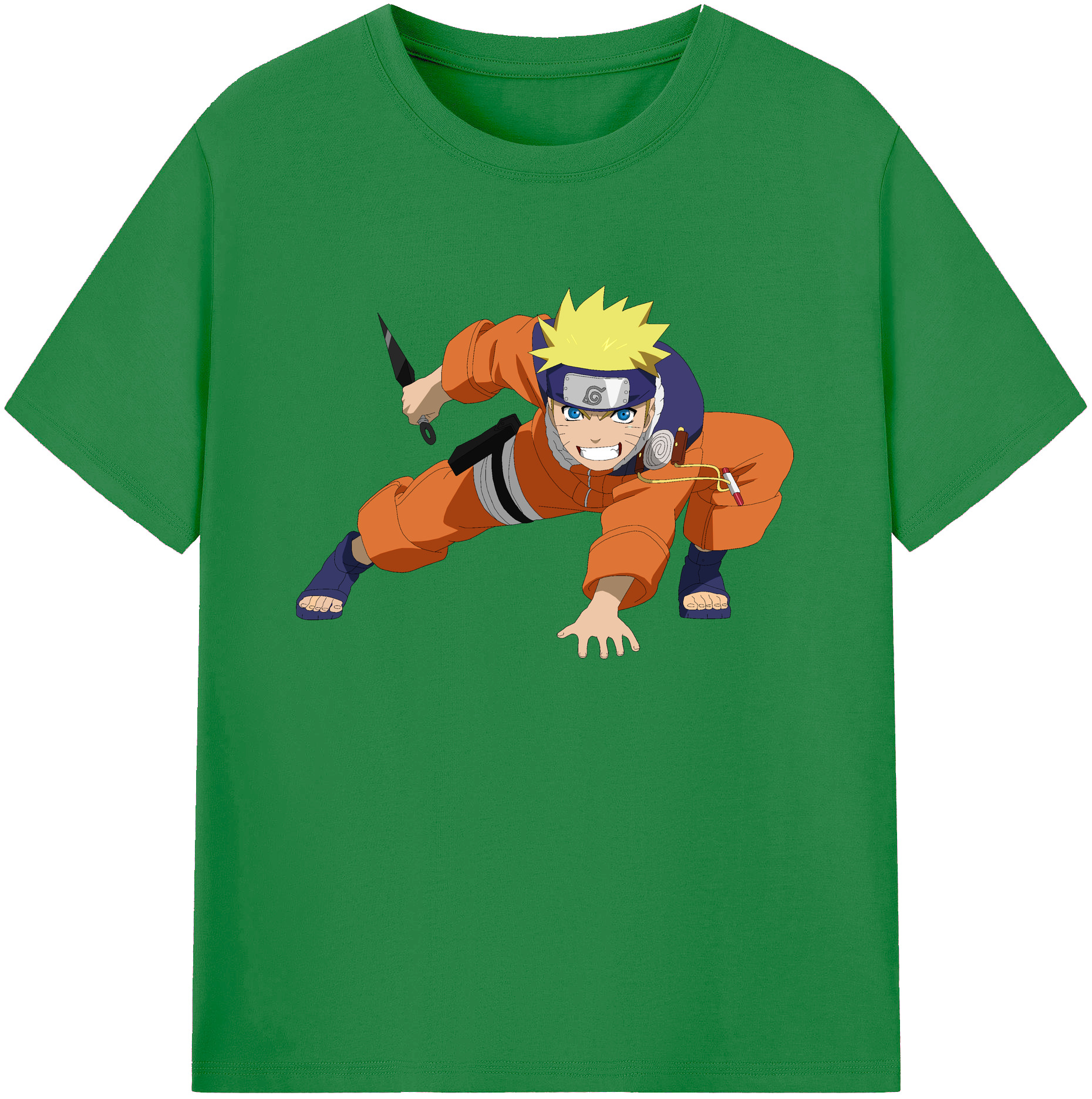 （画像用） NARUTO -ナルト- うずまき ナルト Uzumaki Naruto 綿100％ メンズ半袖Tシャツ｜肌触りやわらか＆通気性