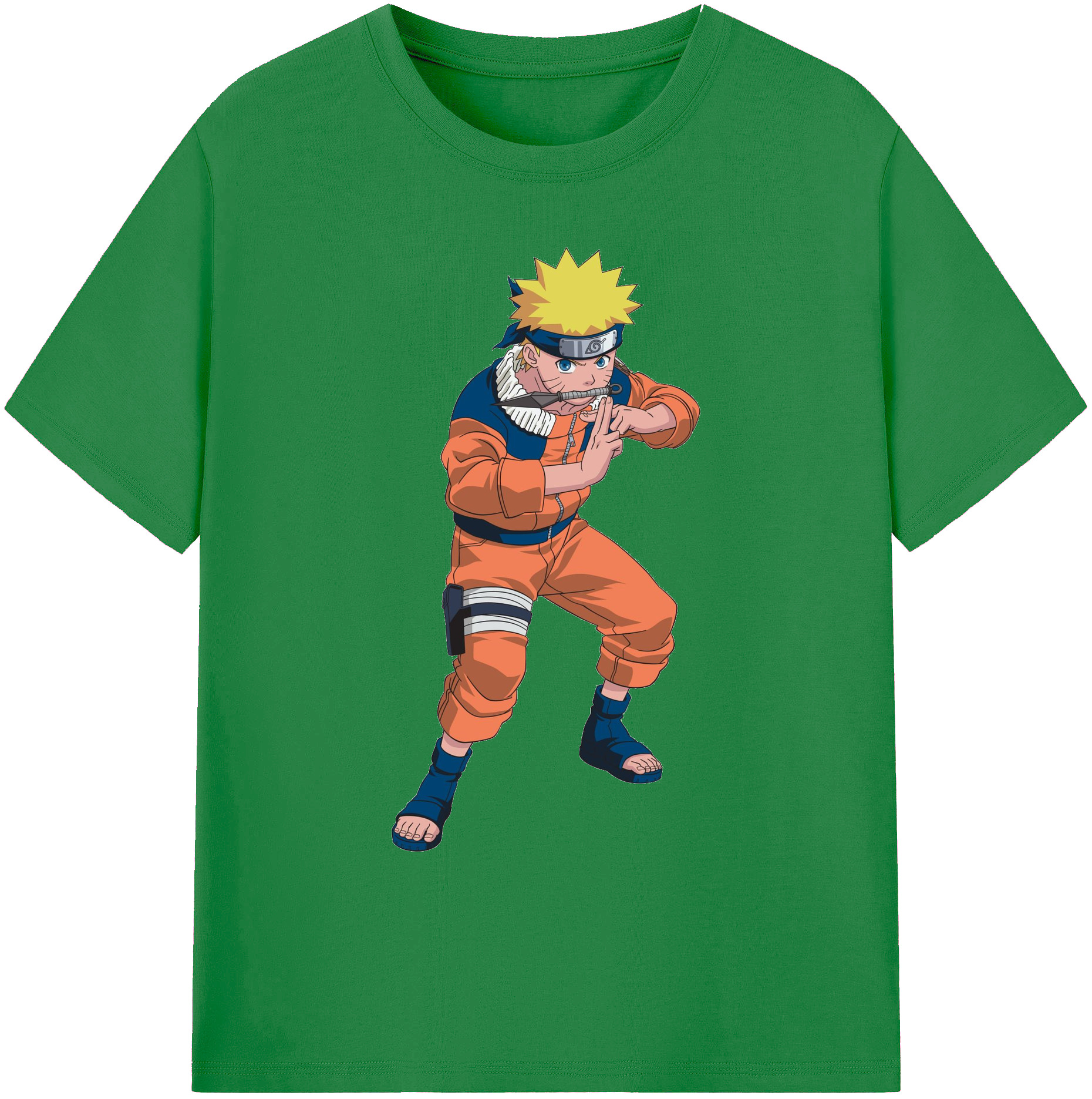 （画像用） NARUTO -ナルト- うずまき ナルト Uzumaki Naruto 綿100％ メンズ半袖Tシャツ｜肌触りやわらか＆通気性
