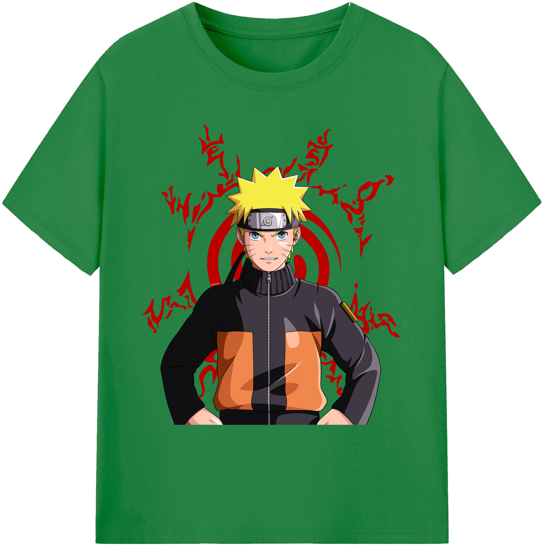 （画像用） NARUTO -ナルト- うずまき ナルト Uzumaki Naruto 綿100％ メンズ半袖Tシャツ｜肌触りやわらか＆通気性